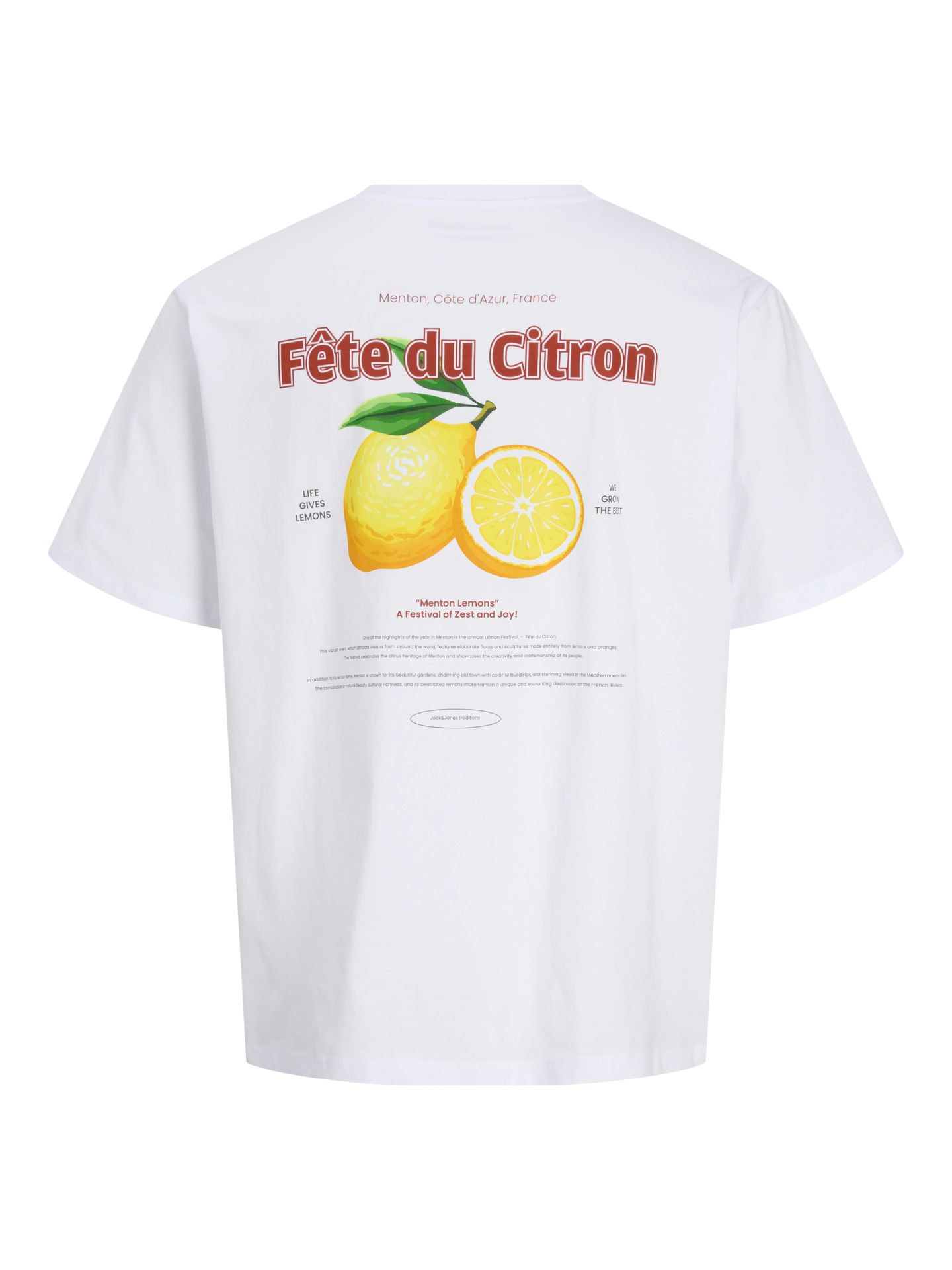 Jack & Jones JJLEMON TEE SS CREW NECK Bright White 2900167153039