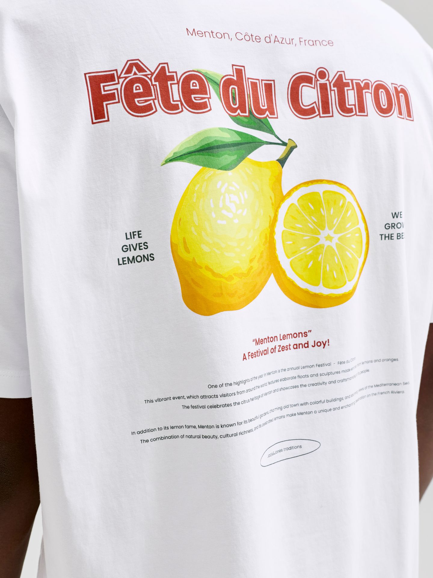 Jack & Jones JJLEMON TEE SS CREW NECK Bright White 2900167153039