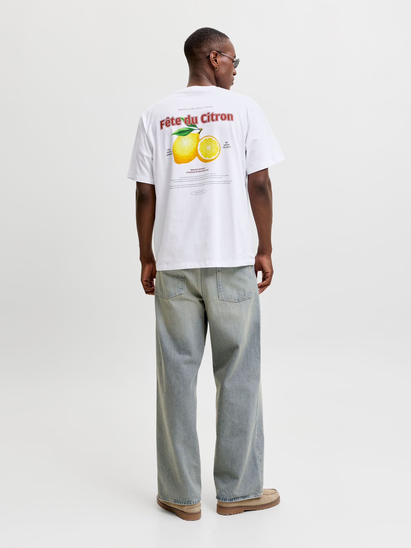 Jack & Jones JJLEMON TEE SS CREW NECK Bright White 2900167153039