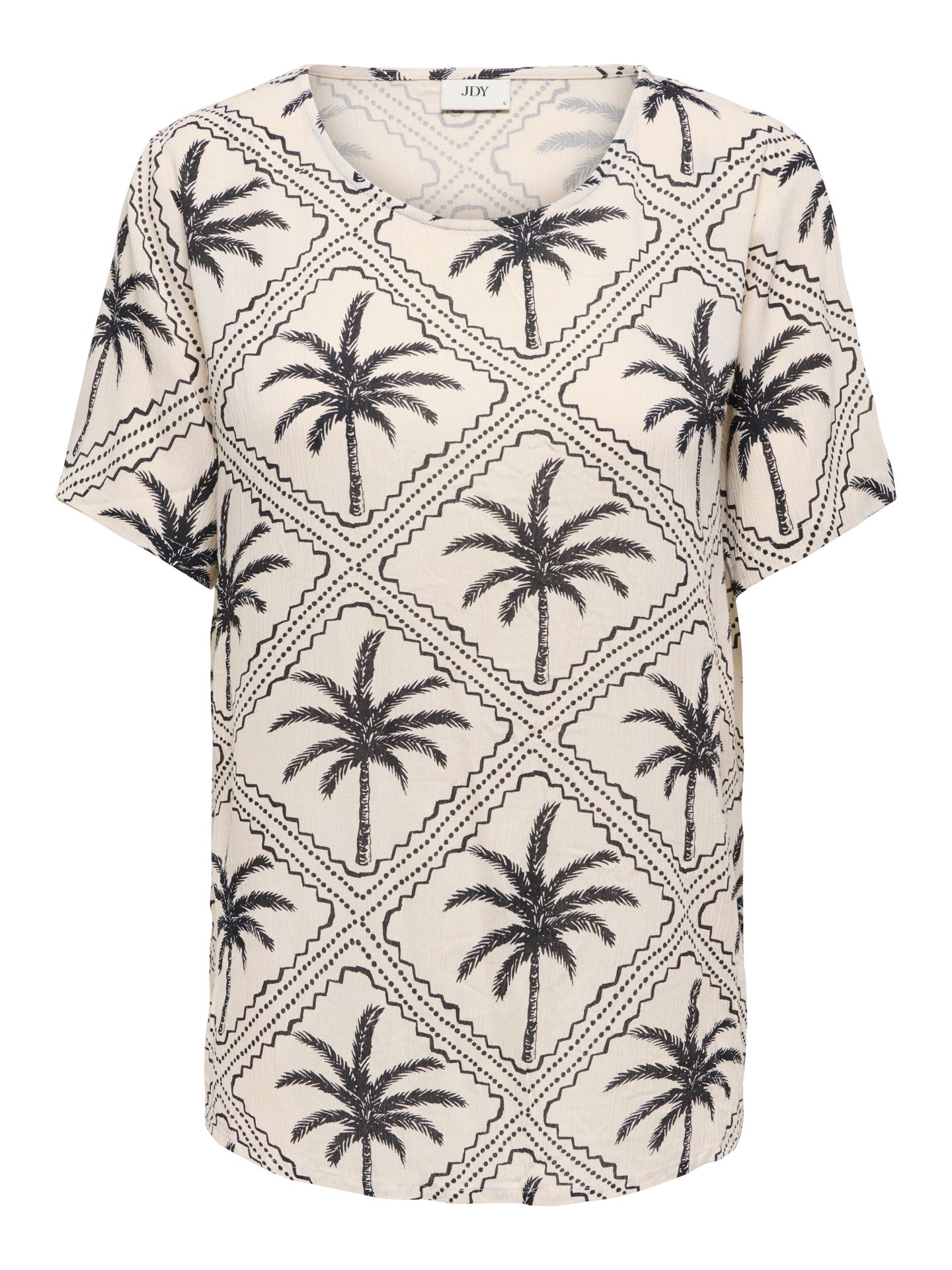JDY JDYGABY LIFE S/S V-NECK TOP WVN Sandshell/BLACK TIE DYE STRIPES 2900167254057
