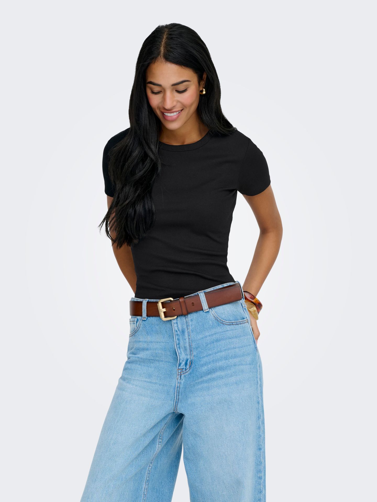 Only ONLVAL S/S O-NECK SOLID TOP JRS NOO Black 2900167329038