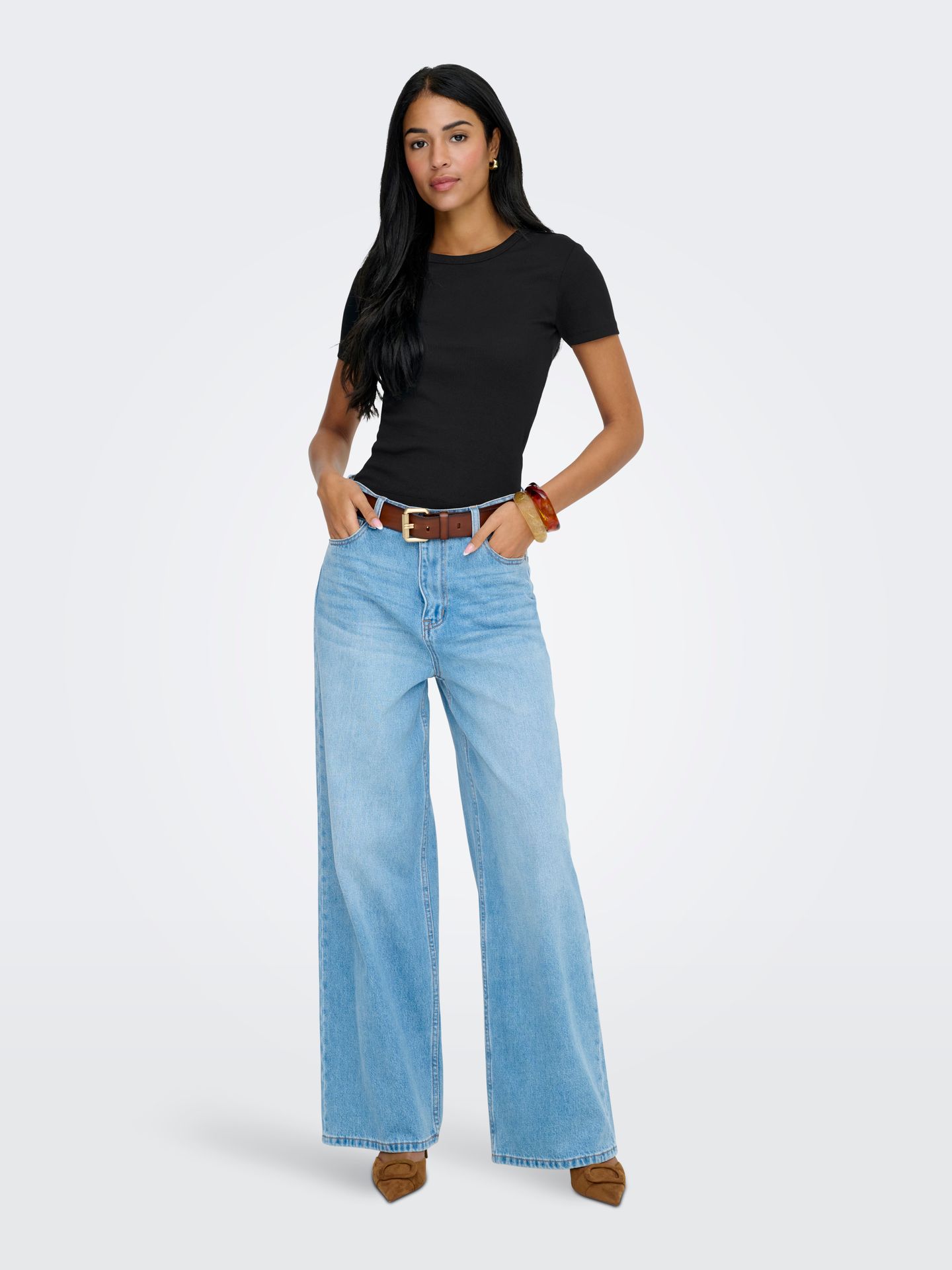 Only ONLVAL S/S O-NECK SOLID TOP JRS NOO Black 2900167329038