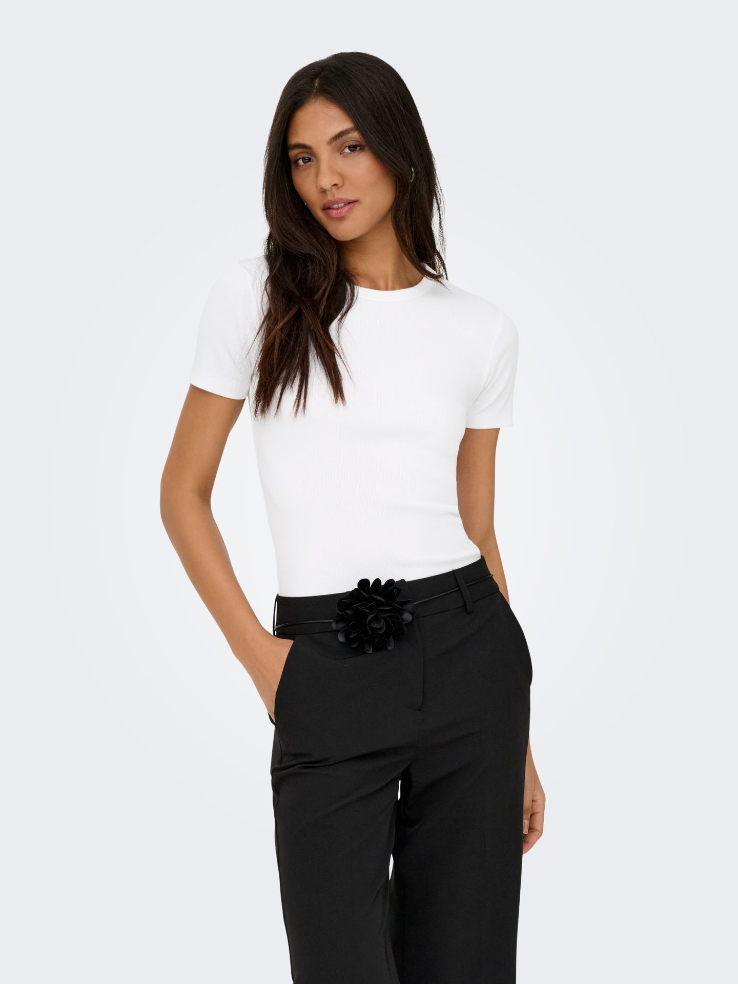 Only ONLVAL S/S O-NECK SOLID TOP JRS NOO Bright White 2900167330034