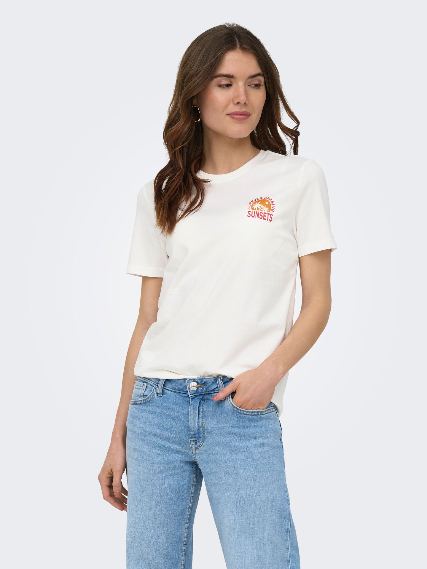 Only ONLFINE S/S REG TEE CS JRS Cloud Dancer/2024 BRODERIE ANGLAISE 2900167343034