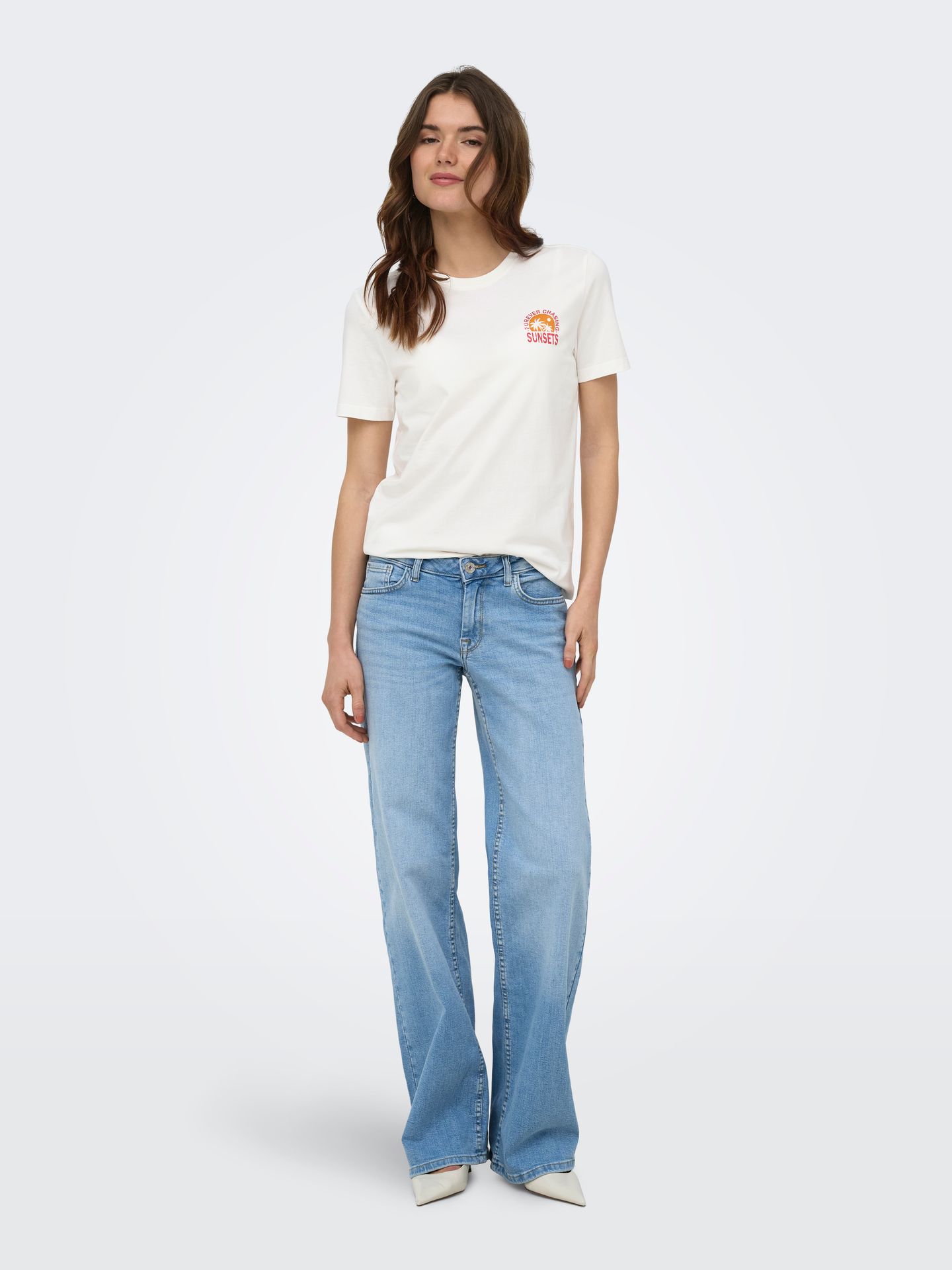 Only ONLFINE S/S REG TEE CS JRS Cloud Dancer/2024 BRODERIE ANGLAISE 2900167343034
