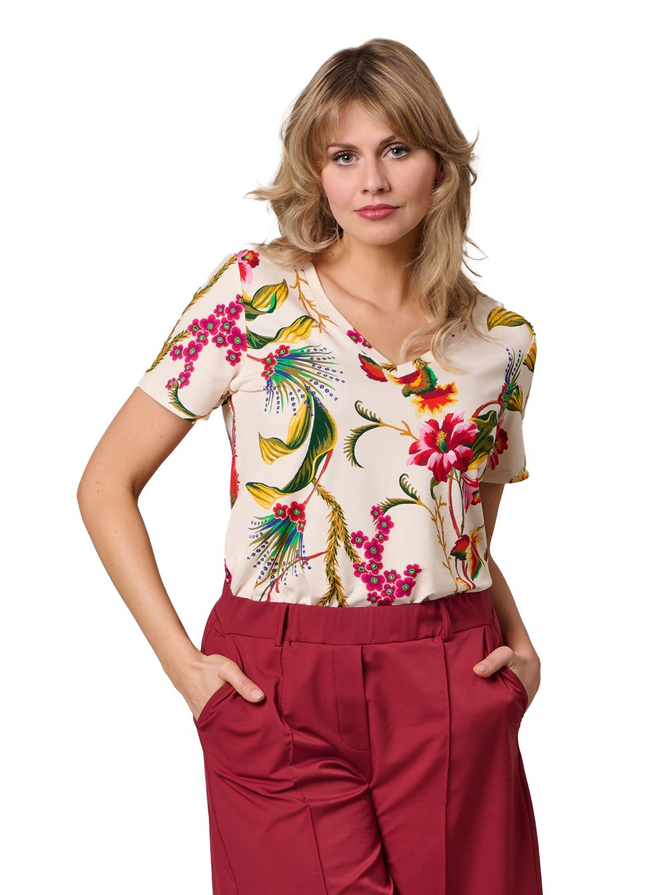 &Co Woman MARLEY FLOWER 64085 lc-claret multi 00118895-EKA26007600000234