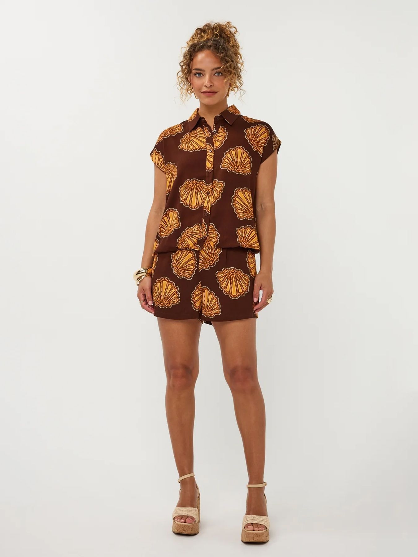 Ydence Blouse Veronica  Brown Shells 2900167832064