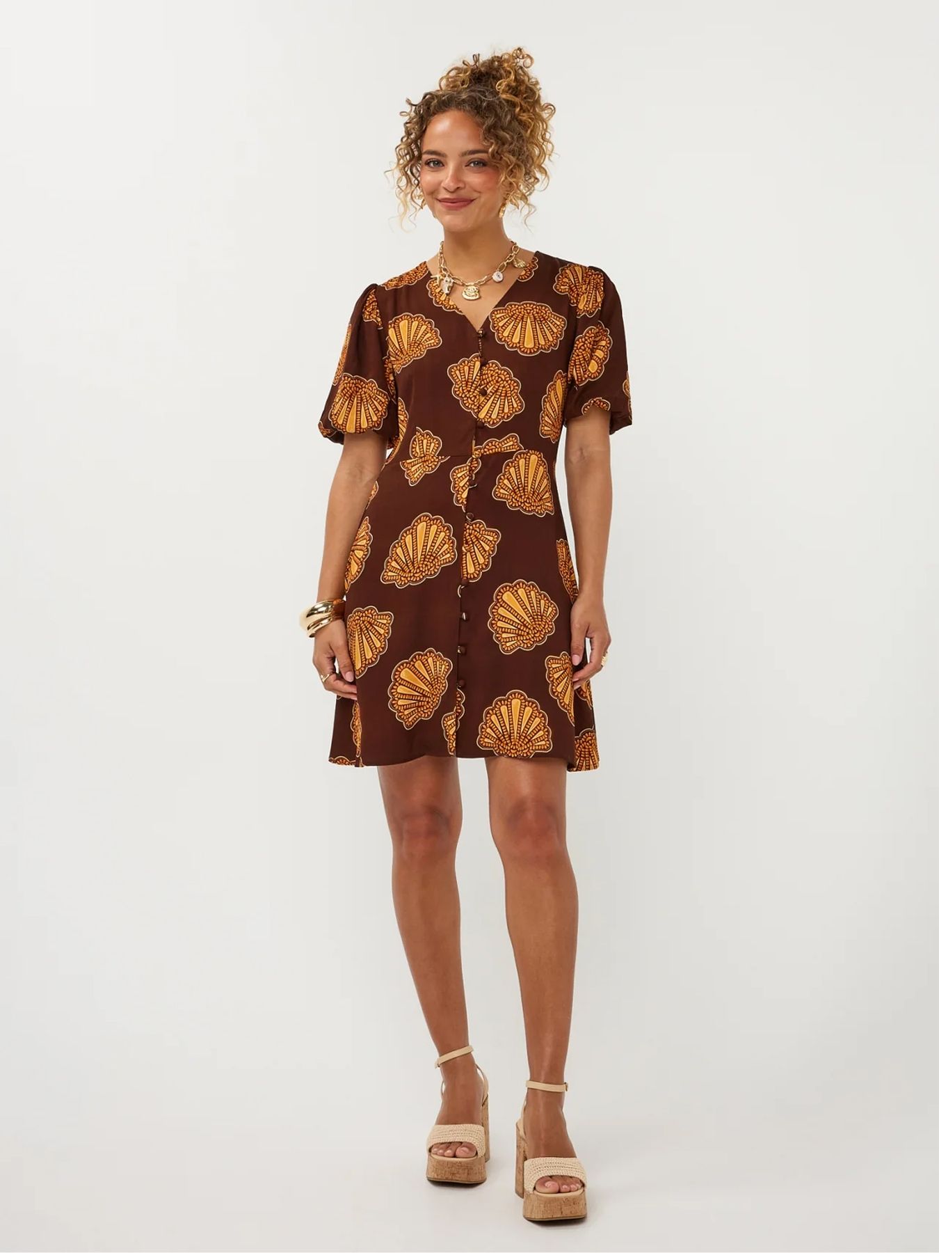 Ydence Dress Nika  Brown Shells 2900167852048