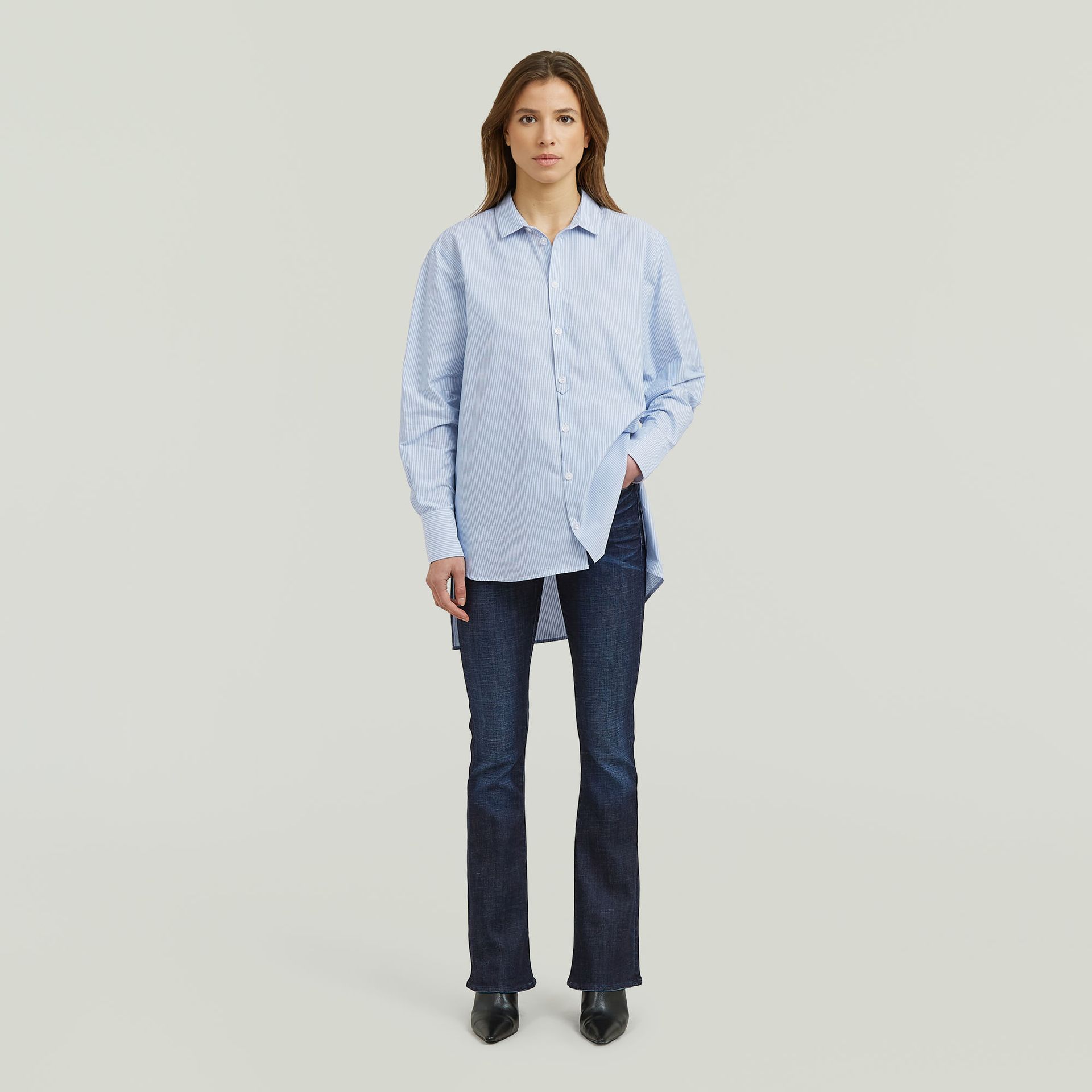 G-star Raw 3301 Flare Wmn J368 worn in chopper 2900167864379