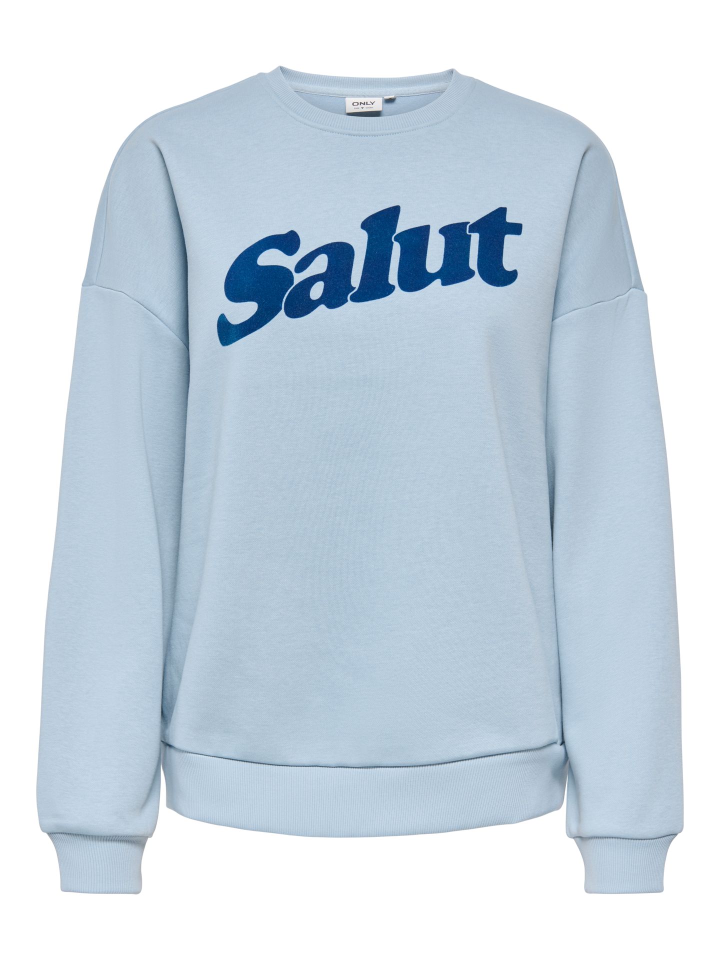 Only ONLZALENTA BOXY L/S BOX CS SWT Dusty Blue/WHITE + FRENCH OAK + VIN 2900167878055