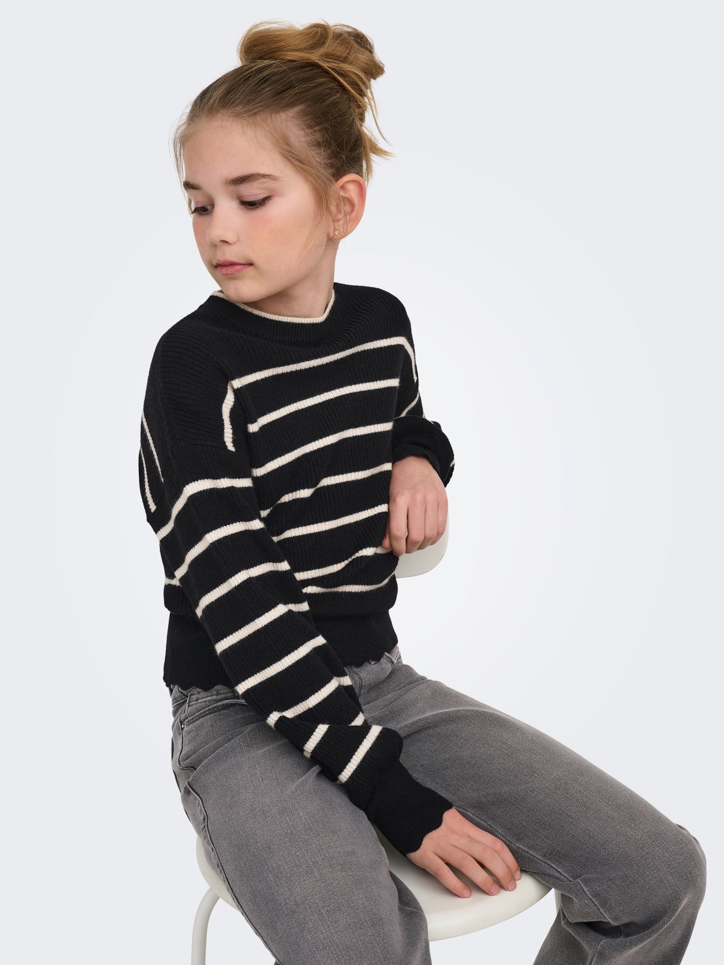 Only KOGIBI LS O-NECK PULLOVER CP KNT NO Black/LEO AOP 00119187-EKA26011400000044