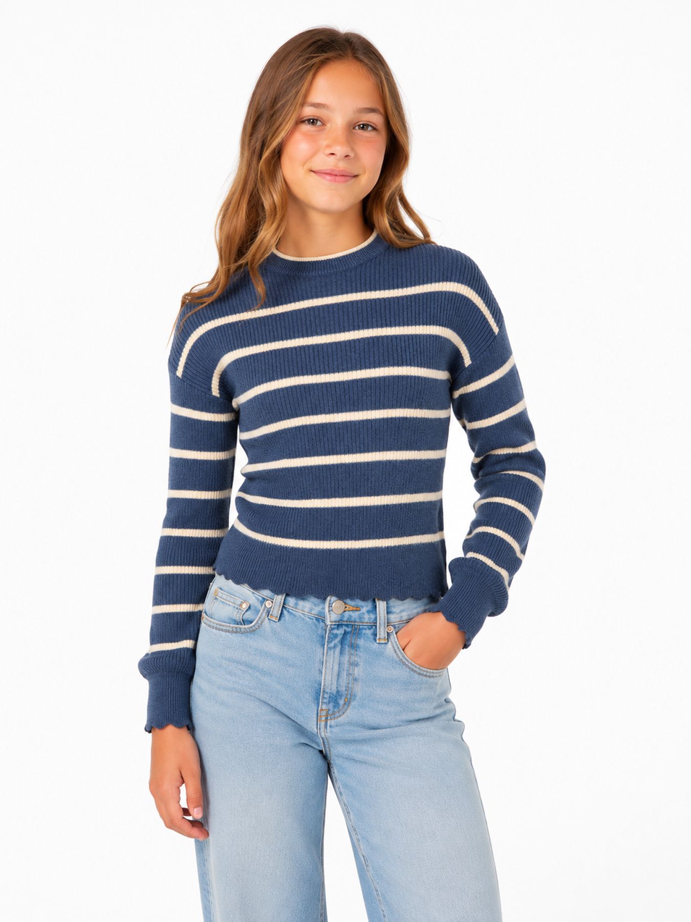 Only KOGIBI LS O-NECK PULLOVER CP KNT NO Vintage Indigo/Blissful Blue 00119187-EKA26011400002103