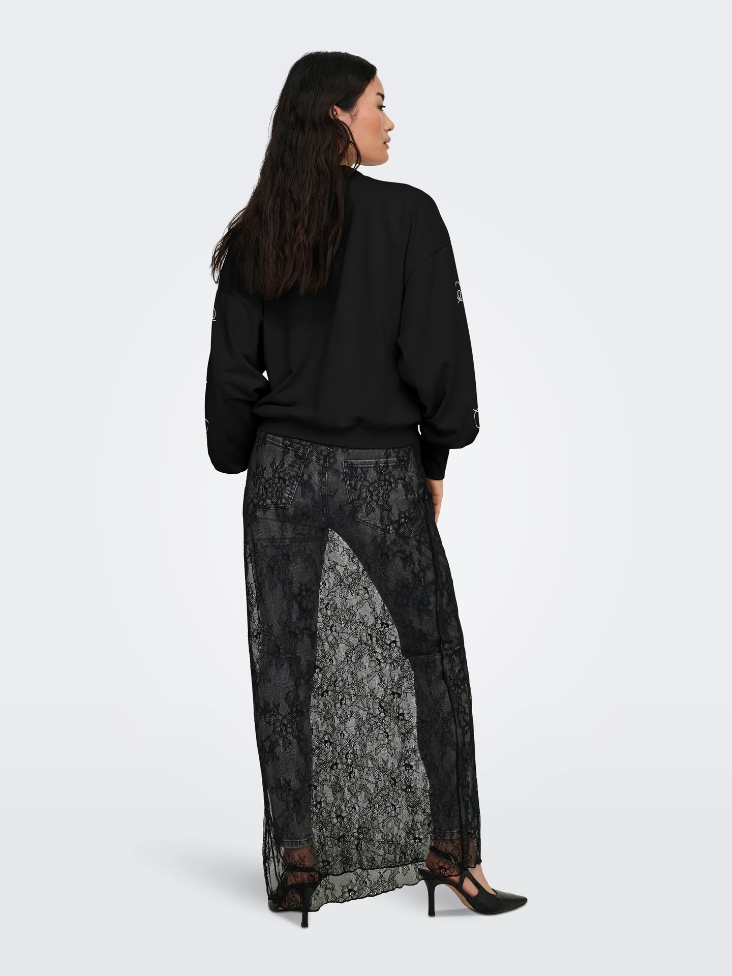 Only ONLBROOKE L/S O-NECK DETAIL SWT Black/Silver glitter 2900167926015