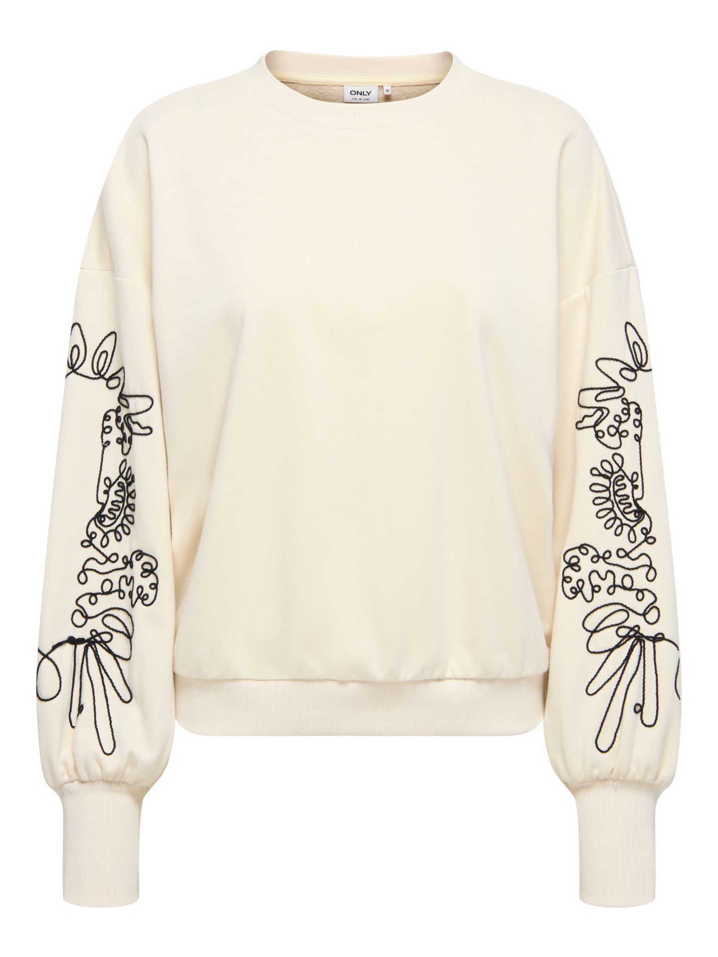 Only ONLBROOKE L/S O-NECK DETAIL SWT Birch/Black Magnolia 2900167918058