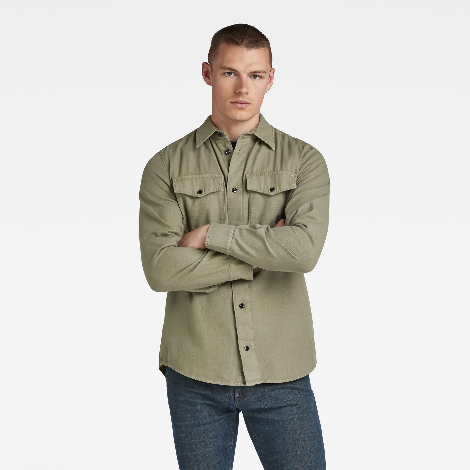 G-star Raw Marine Slim Shirt l\s B681 shamrock gd 00119192-EKA07001300000120