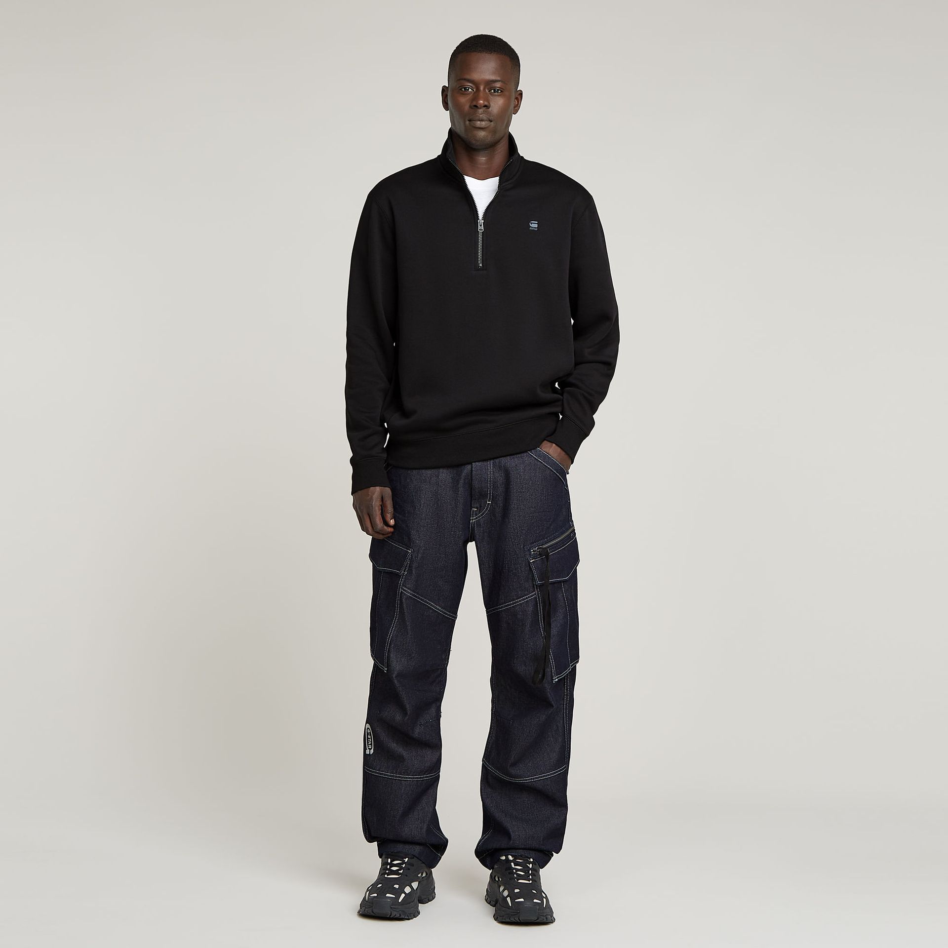 G-star Raw Premium core half zip r sw l\s 6484 dk black 2900167936069