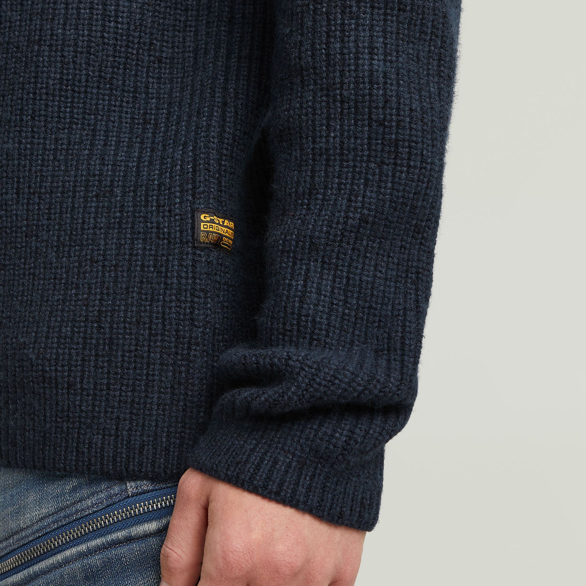 G-star Raw Double collar half zip knit 7160 dk patriot blue 2900167940073