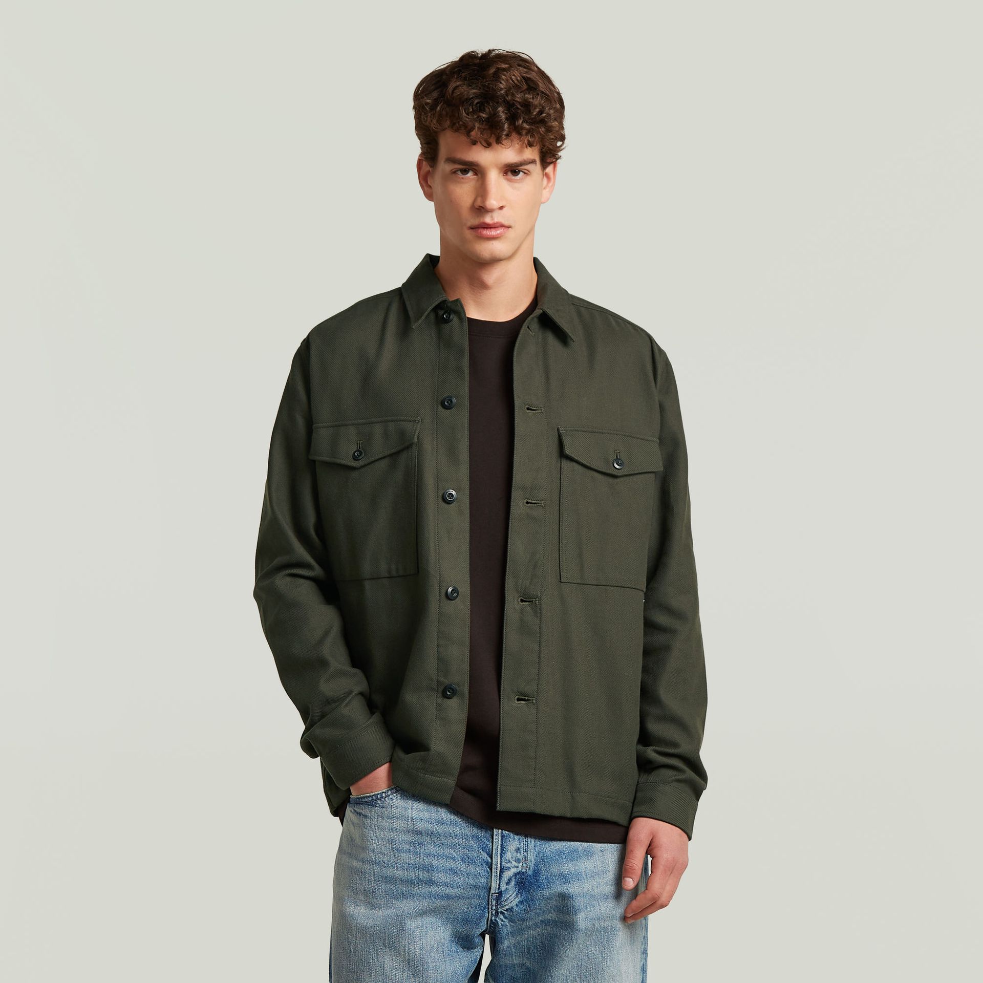 G-star Raw Core LW overshirt 995 asfalt 00119199-EKA07001300000216