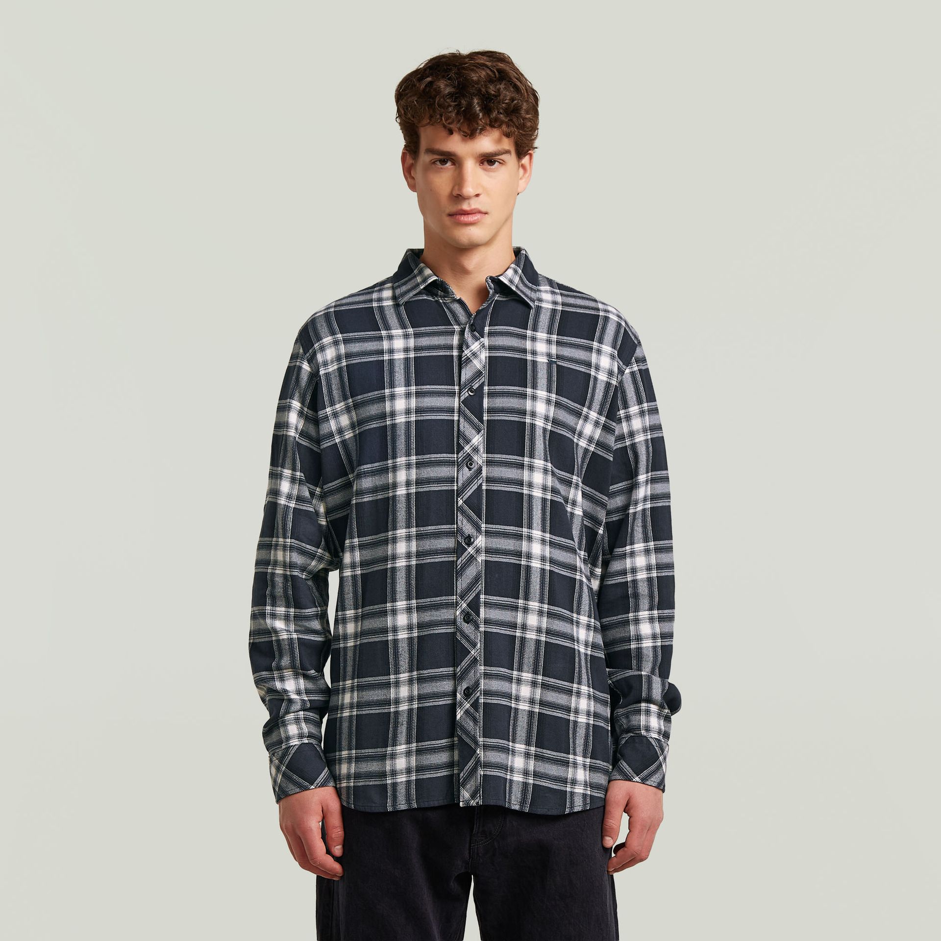 G-Star Raw Men Clean Regular Shirt l\s J385 dk legion blue denim-look ch 00119201-EKA07001300000306