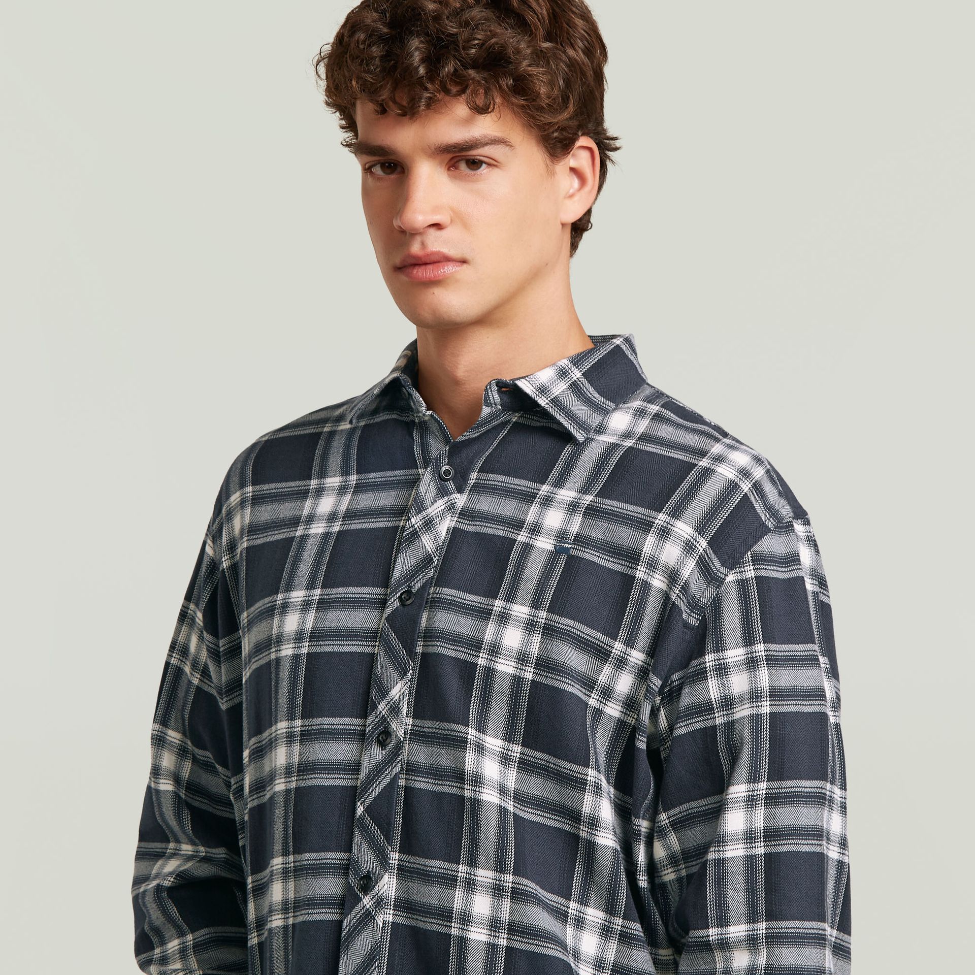 G-Star Raw Men Clean Regular Shirt l\s J385 dk legion blue denim-look ch 2900167946044