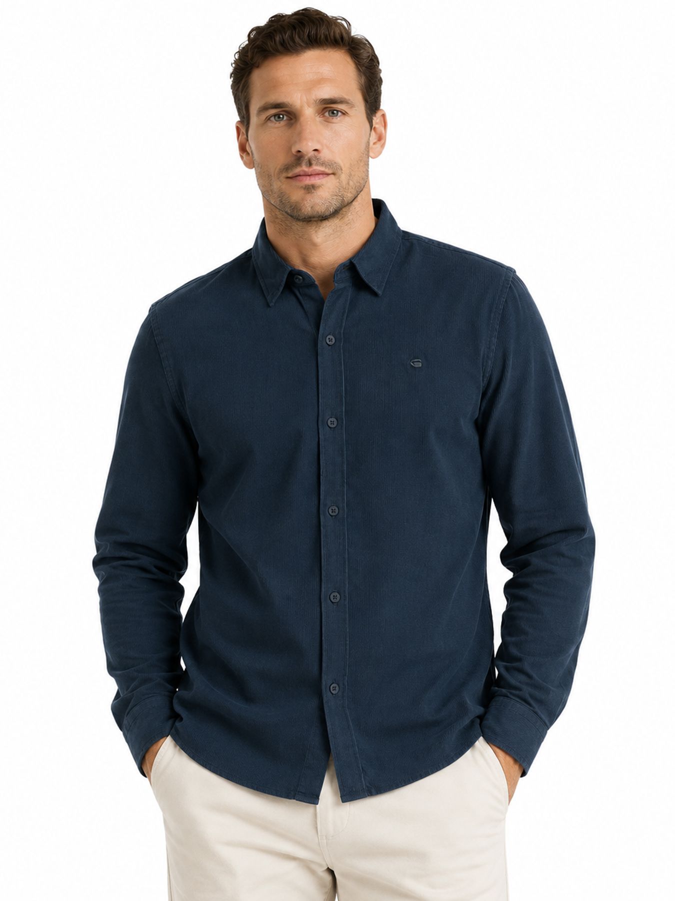 G-star Raw Clean Regular Shirt l\s 1605 vintage navy 2900167947072