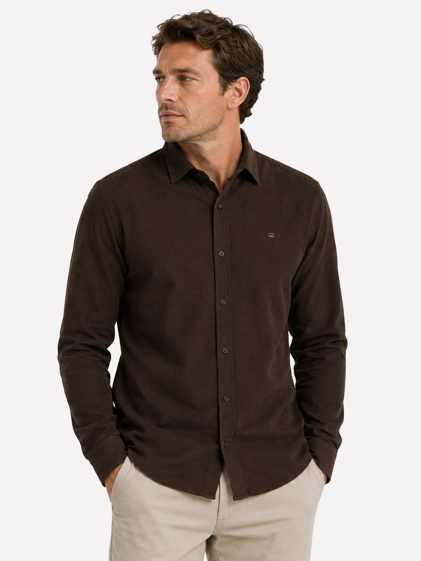 G-star Raw Clean Regular Shirt l\s D311 coffee bean 2900167948048