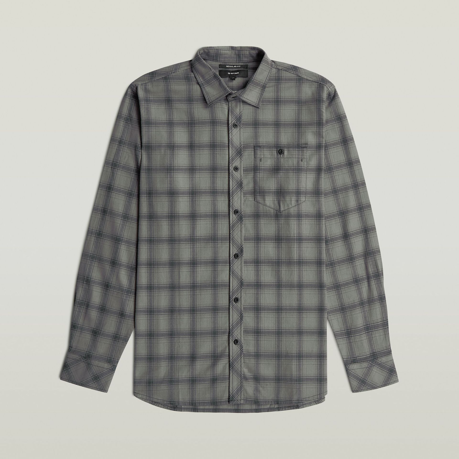 G-star Raw One pkt regular shirt J337 grey pewter small window check 00119204-EKA07001300000311