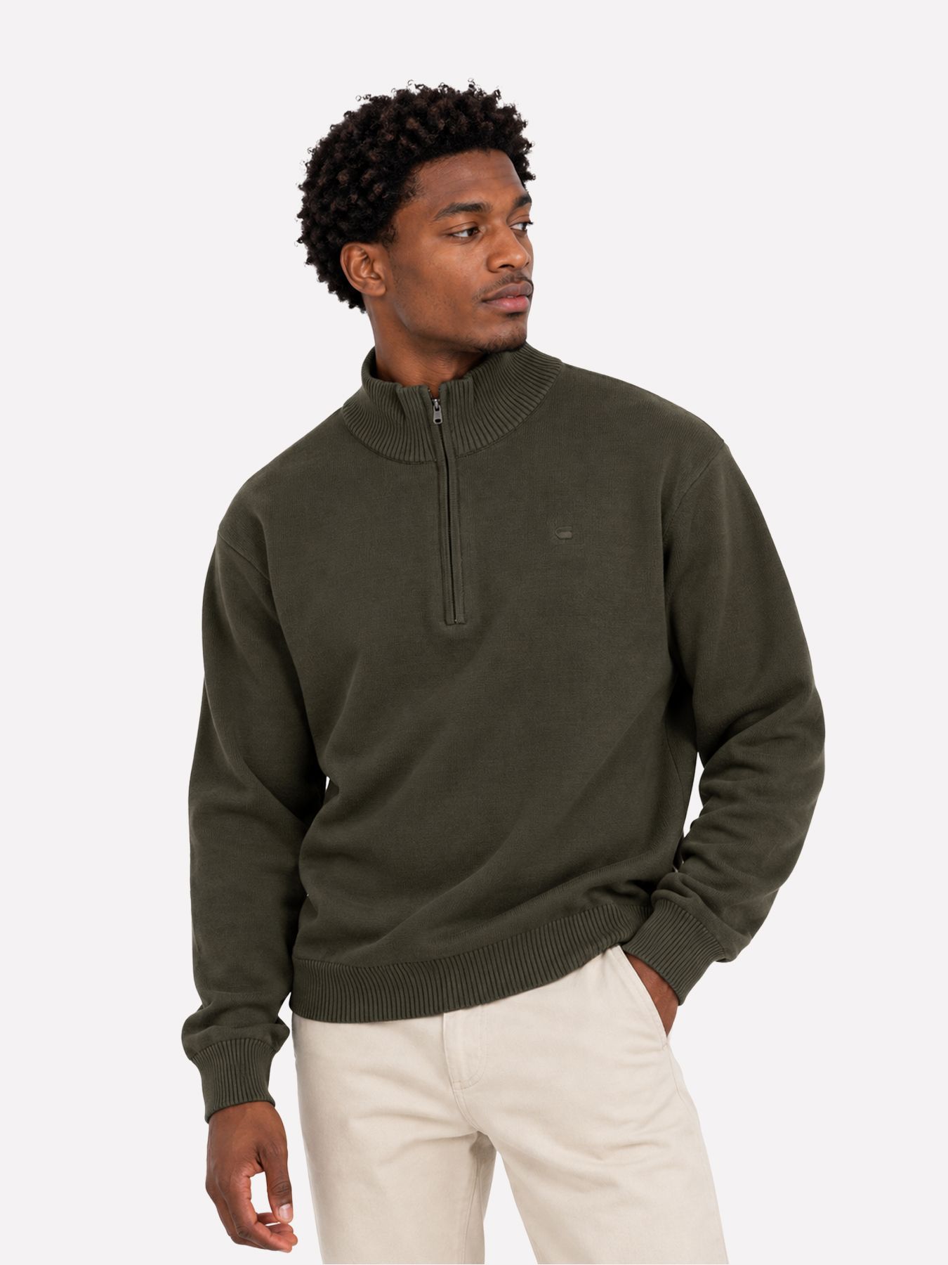G-star Raw Core refined half zip knit H020 black olive 00119207-EKA07001300000313