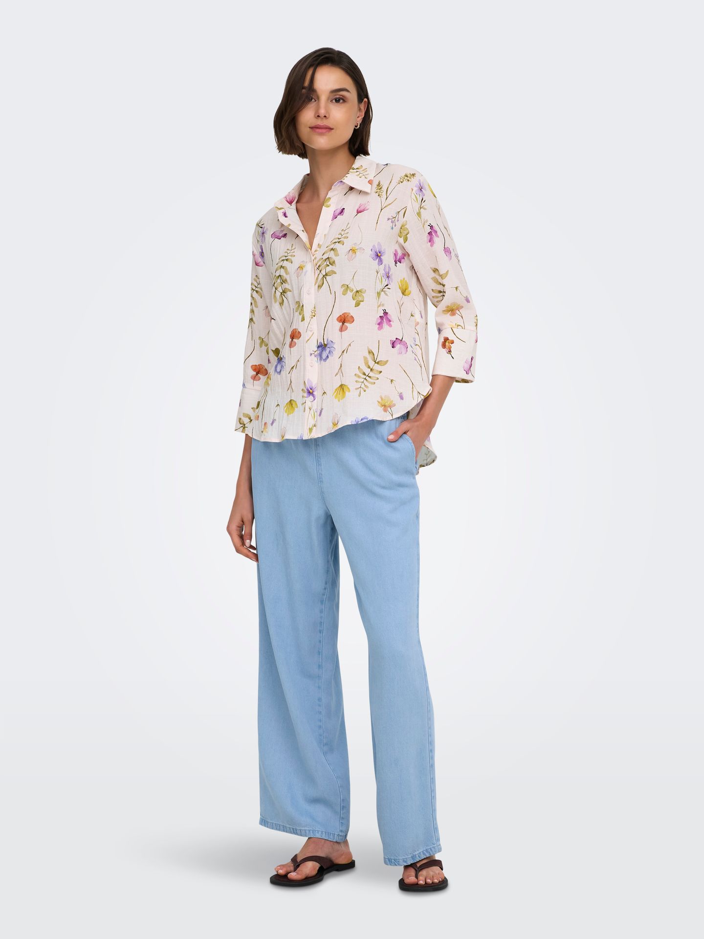Only JDYMIRA MW WIDE STRING PANT PNT NOO Light Blue Denim 2900167961016