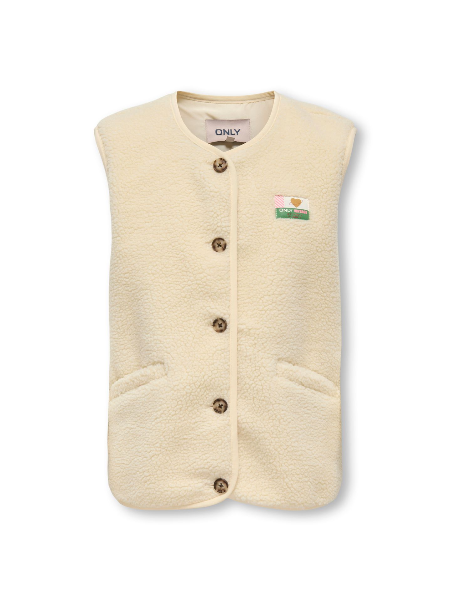 Only KOGBABY TEDDY VEST CS PNT Antique White/Vintage Badge 00119211-EKA26011400003605