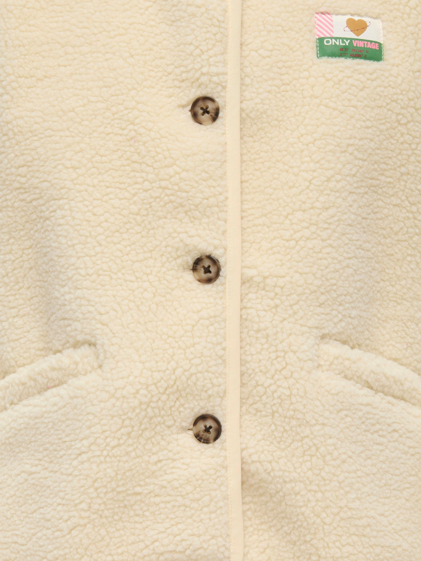Only KOGBABY TEDDY VEST CS PNT Antique White/Vintage Badge 2900167963034