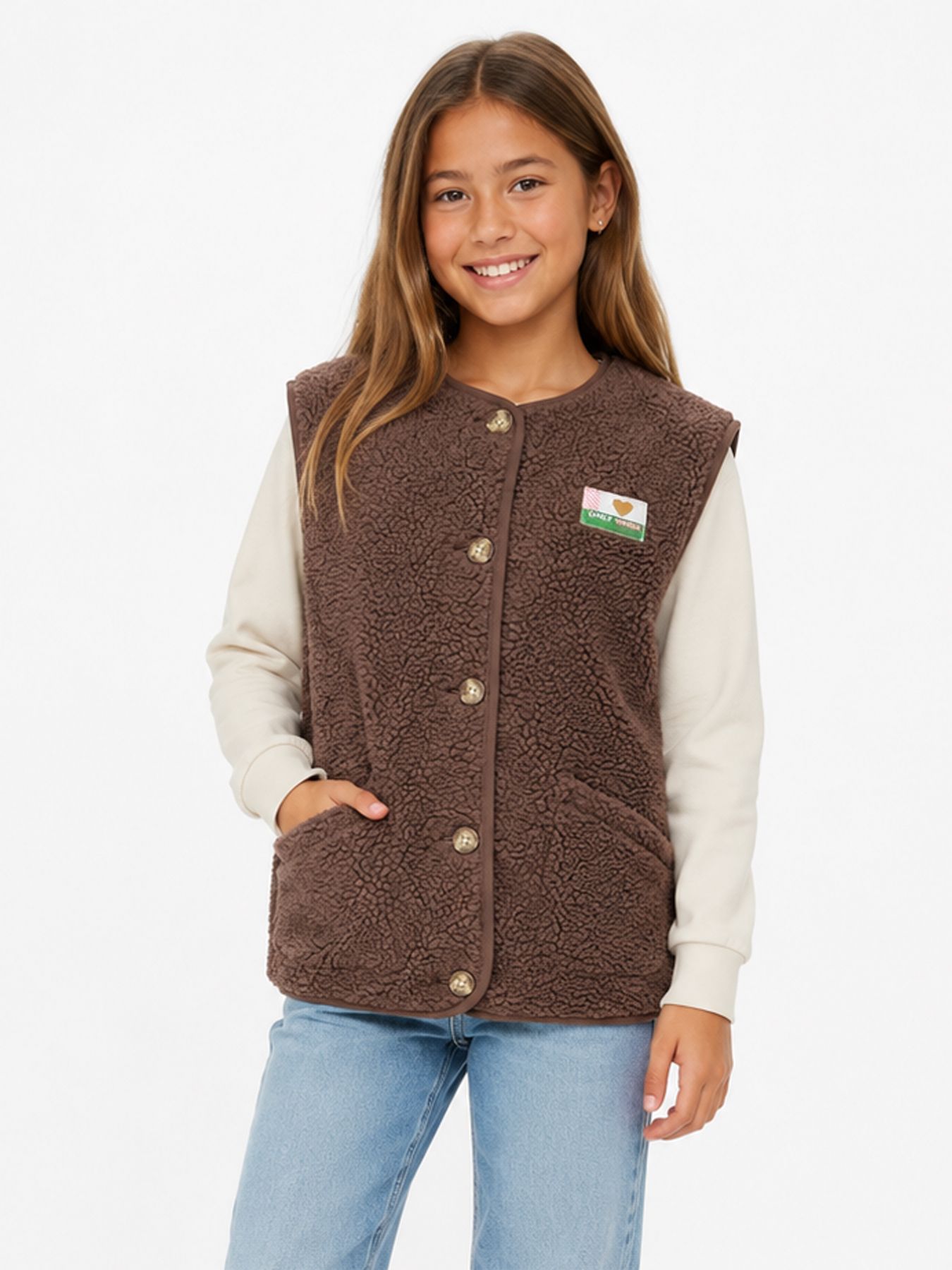 Kids Only KOGBABY TEDDY VEST CS PNT Chocolate Martini/Vintage Badge 00119211-EKA26011400003606