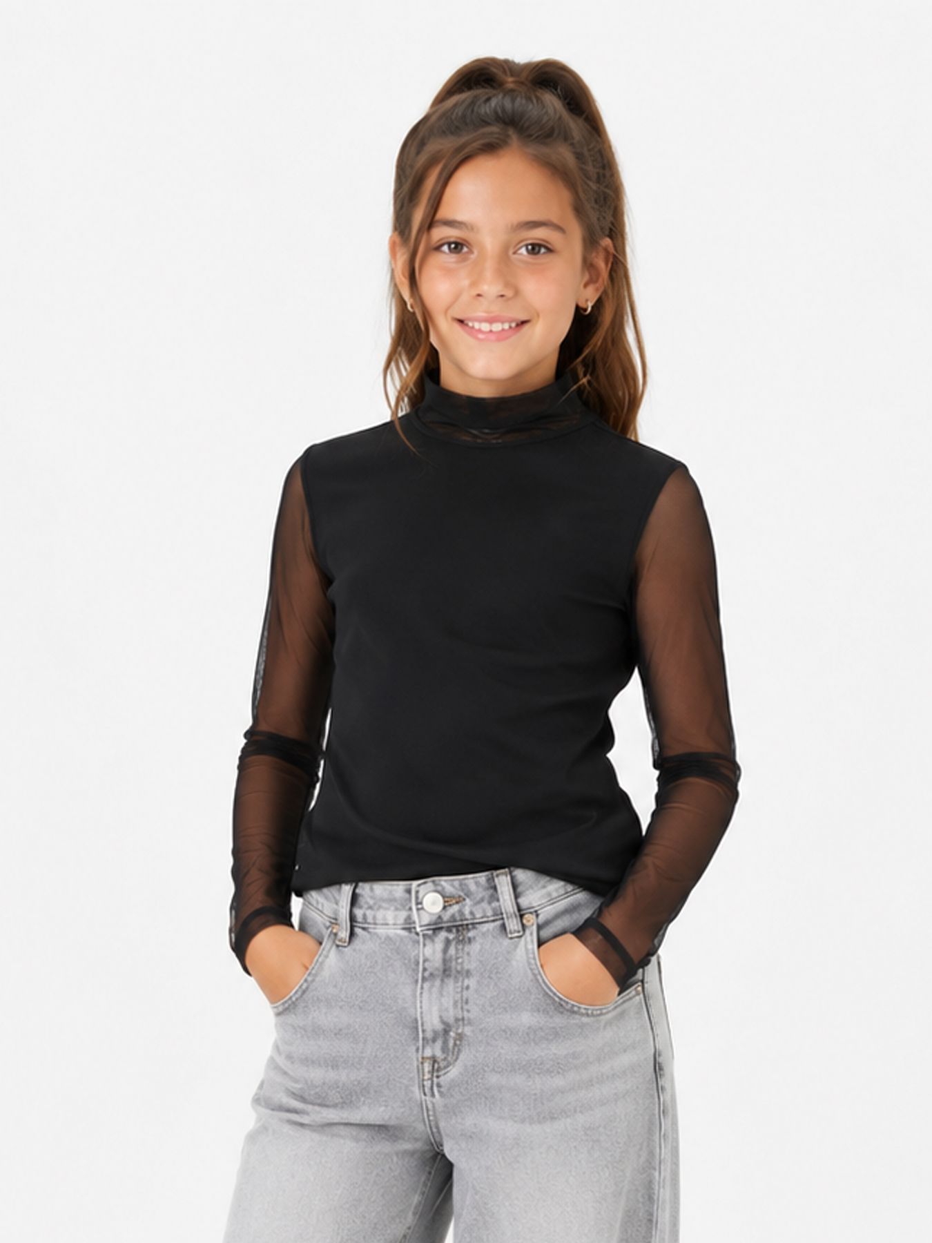 Only KOGERICA LIFE MESH L/S TOP VD JRS Black 2900167988037