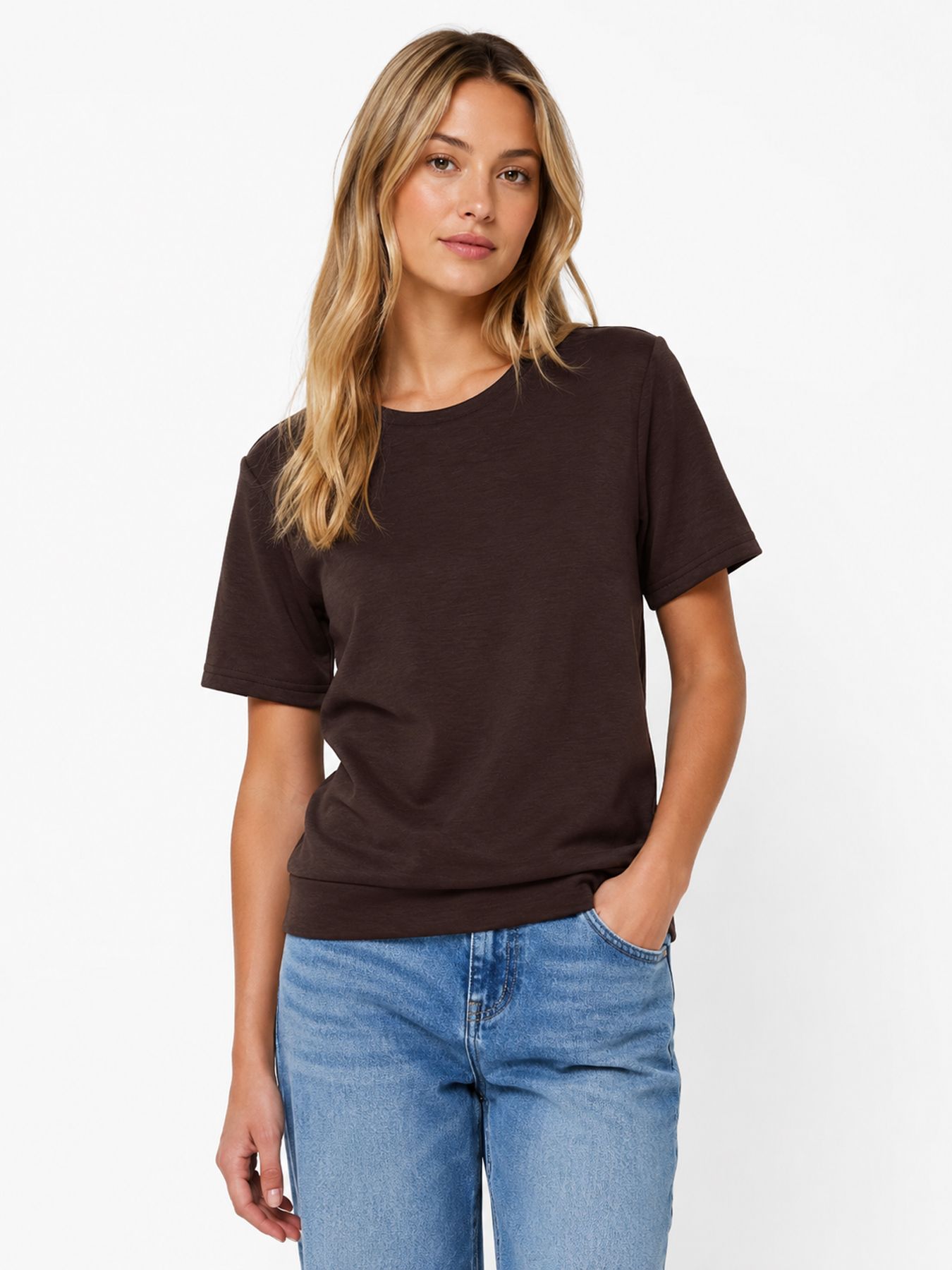 Vero Moda VMHALI SS O-NECK TOP JRS Chocolate Torte 00119224-EKA26011400003061