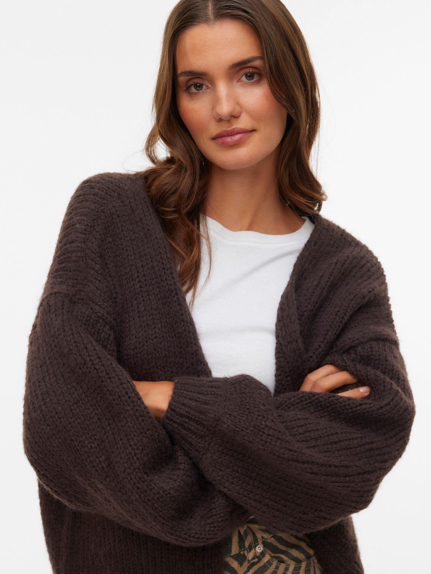 Vero Moda VMMAYBE LS OPEN CARDIGAN NOOS Chocolate Torte 00119225-EKA26011400003061