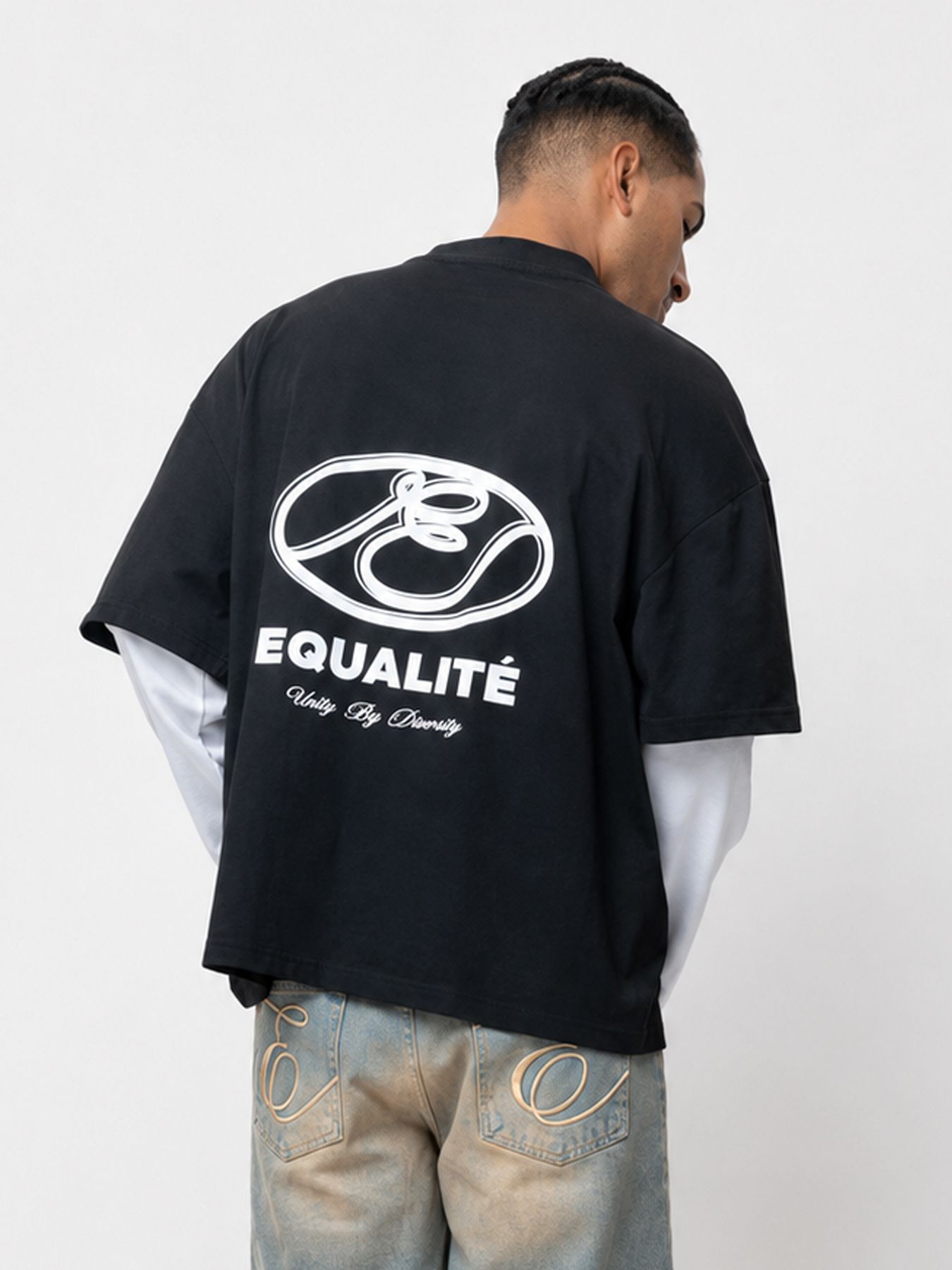  Arid double layer oversized longsleeve tee Black 2900168001032