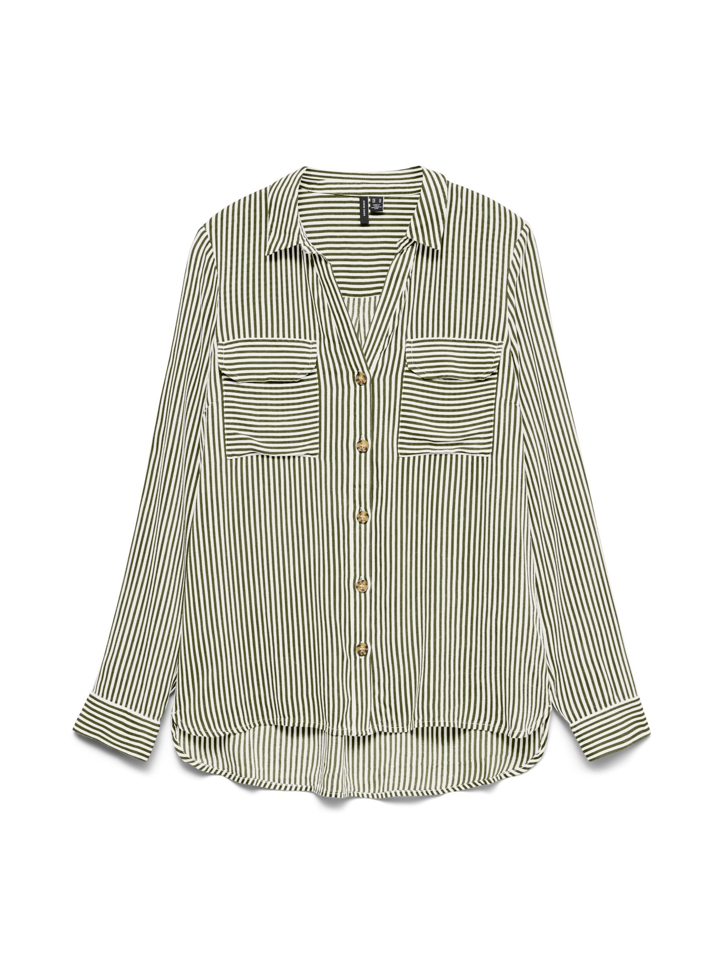 Vero Moda VMBUMPY L/S SHIRT NEW WVN NOOS Sphagnum/Snow White 00119317-EKA26011400003613