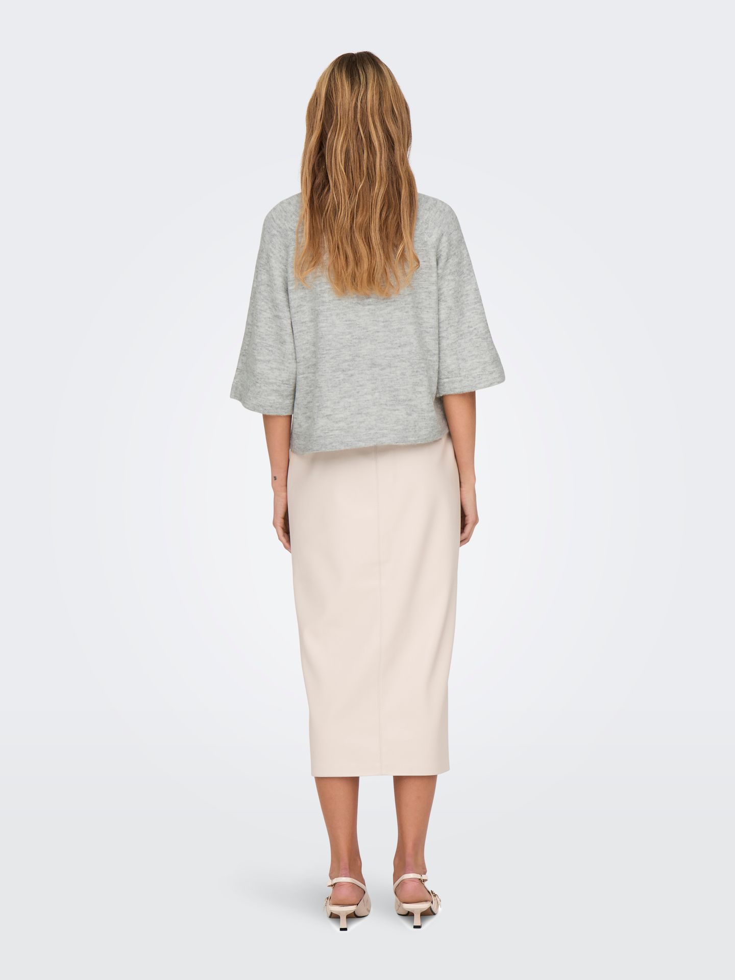 Only ONLSIMONI 3/4 PULLOVER KNT NOOS Light Grey Melange 2900171286051
