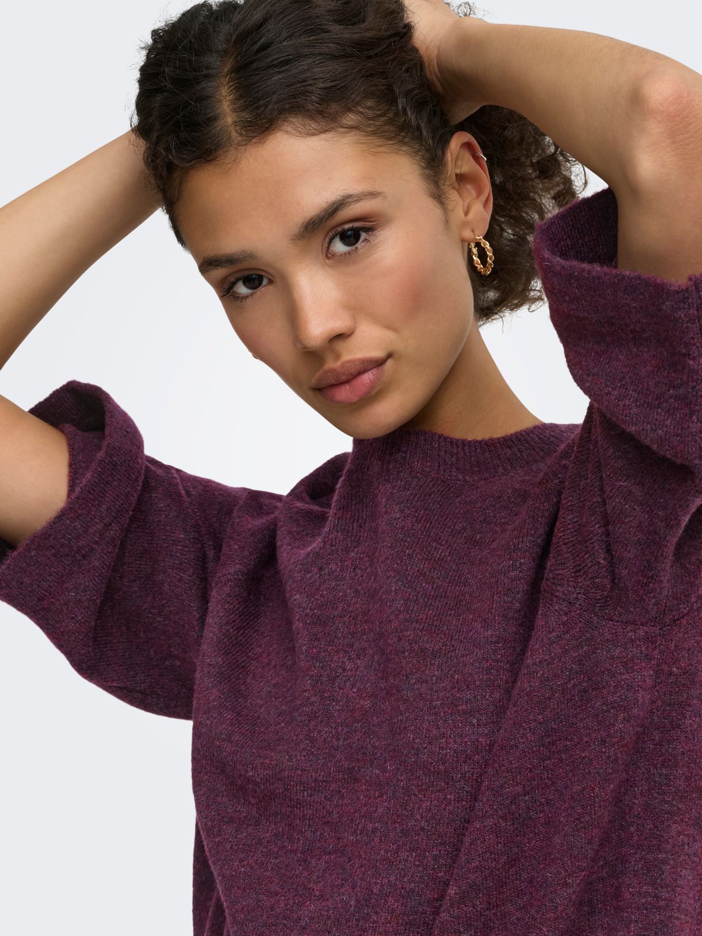 Only ONLSIMONI 3/4 PULLOVER KNT NOOS Mauve Wine/Los Angeles - California 00119320-EKA26011400003023