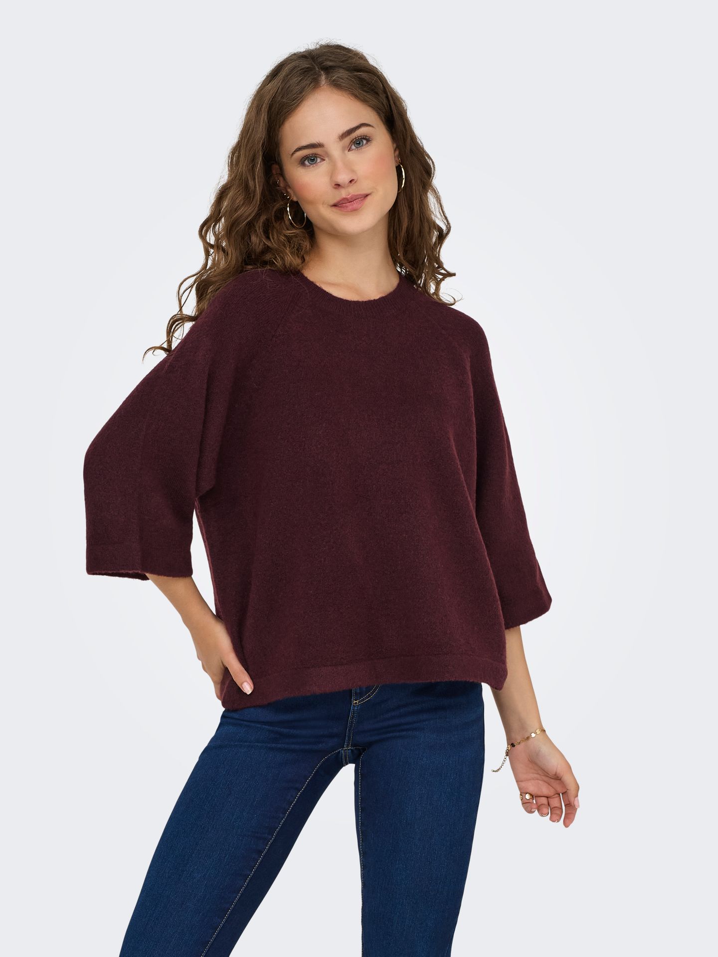 Only ONLSIMONI 3/4 PULLOVER KNT NOOS Port Royale/MELANGE 2900168170059