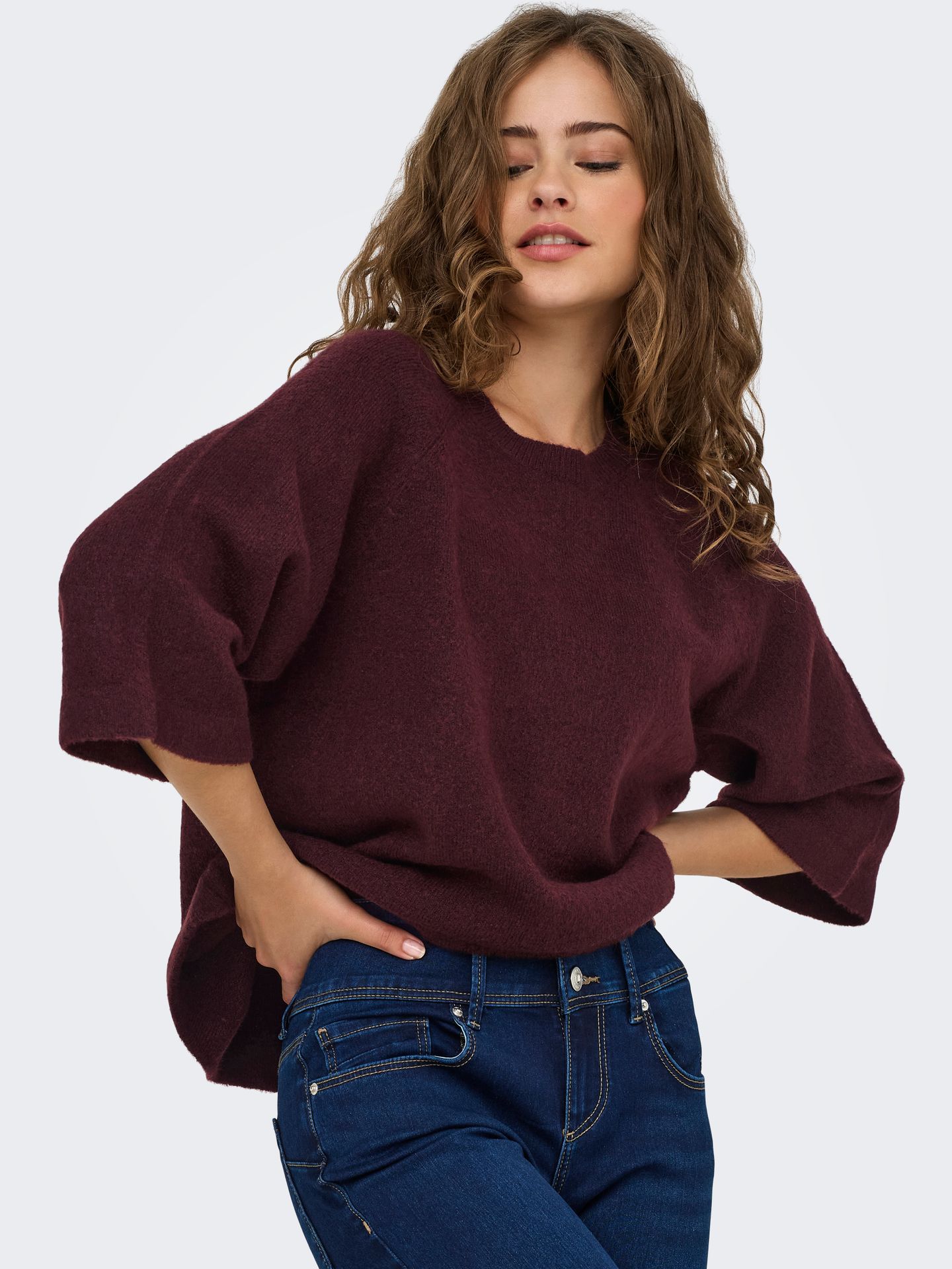 Only ONLSIMONI 3/4 PULLOVER KNT NOOS Port Royale/MELANGE 2900168170059