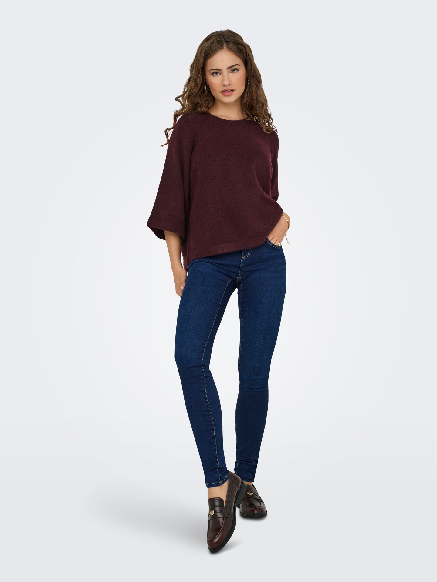 Only ONLSIMONI 3/4 PULLOVER KNT NOOS Port Royale/MELANGE 2900168170059