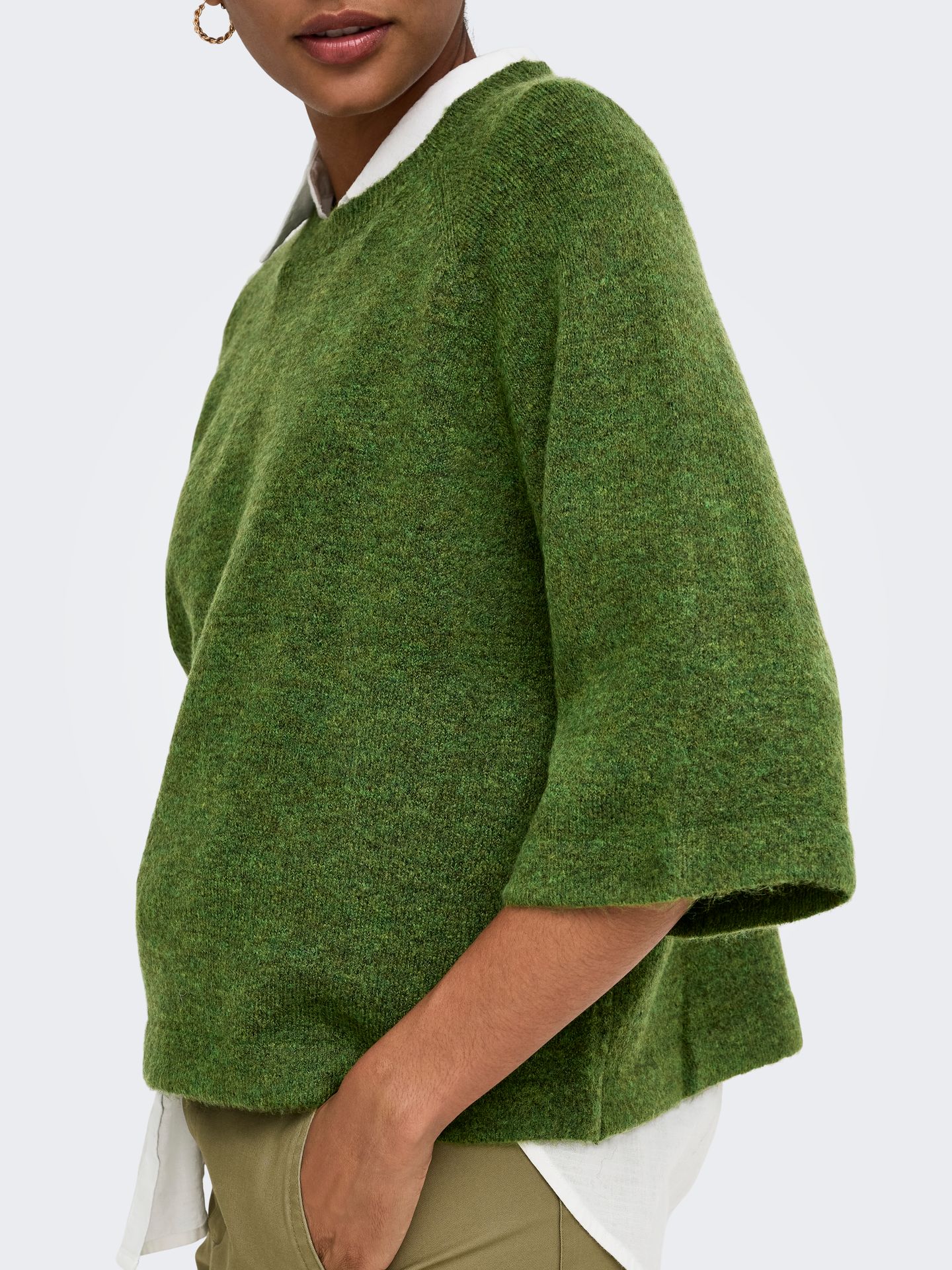 Only ONLSIMONI 3/4 PULLOVER KNT NOOS Forest Night/MELANGE 2900168166052