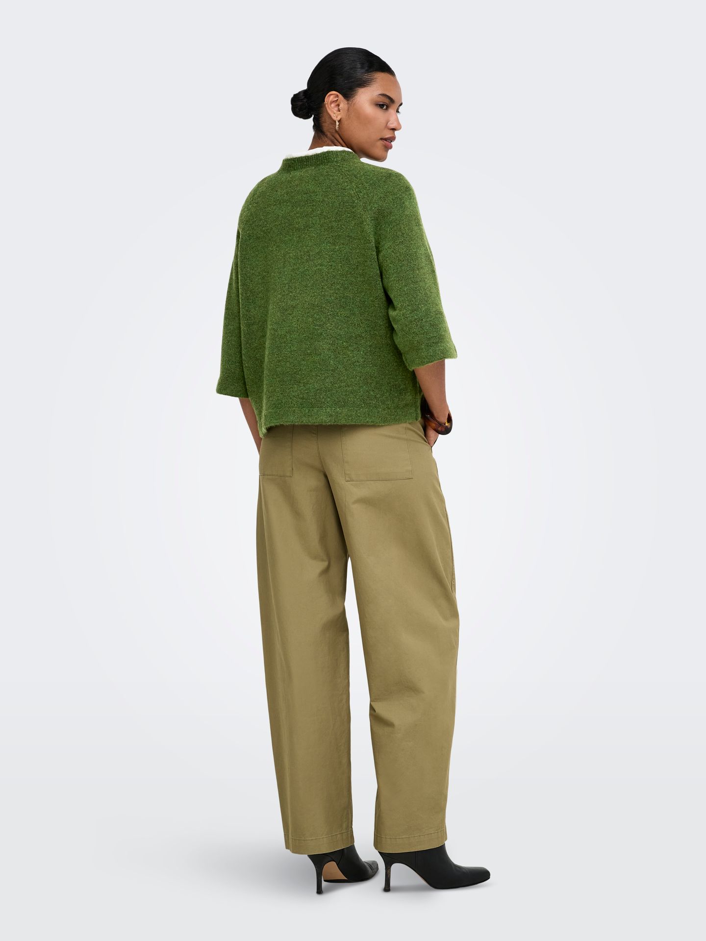 Only ONLSIMONI 3/4 PULLOVER KNT NOOS Forest Night/MELANGE 2900168166052