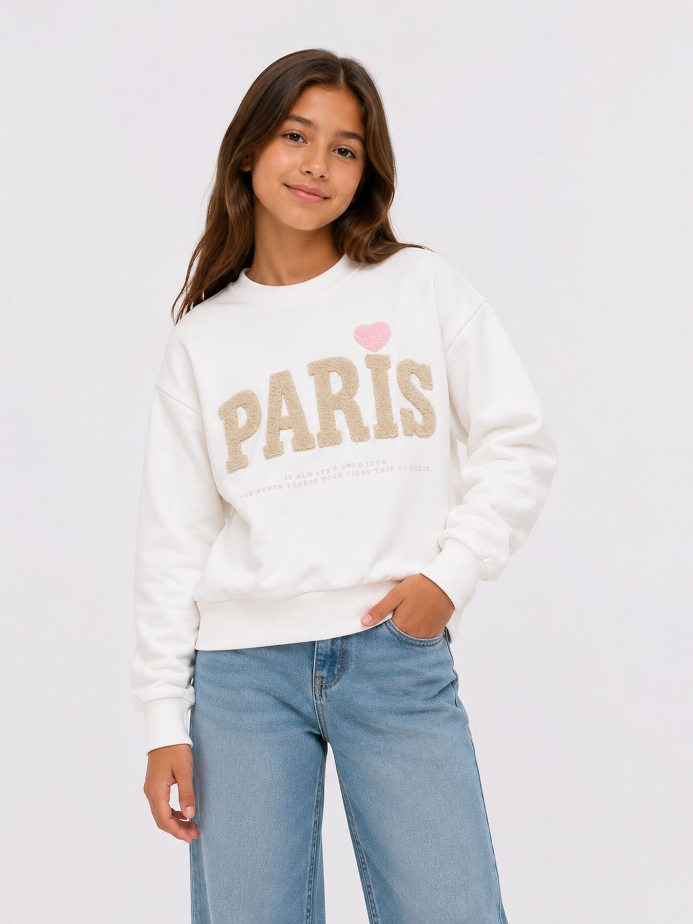 Kids Only KOGNAOMIE LS BOXY O-NECK PRINTED SW Cloud Dancer/Pomegranate 00119324-EKA26011400000362