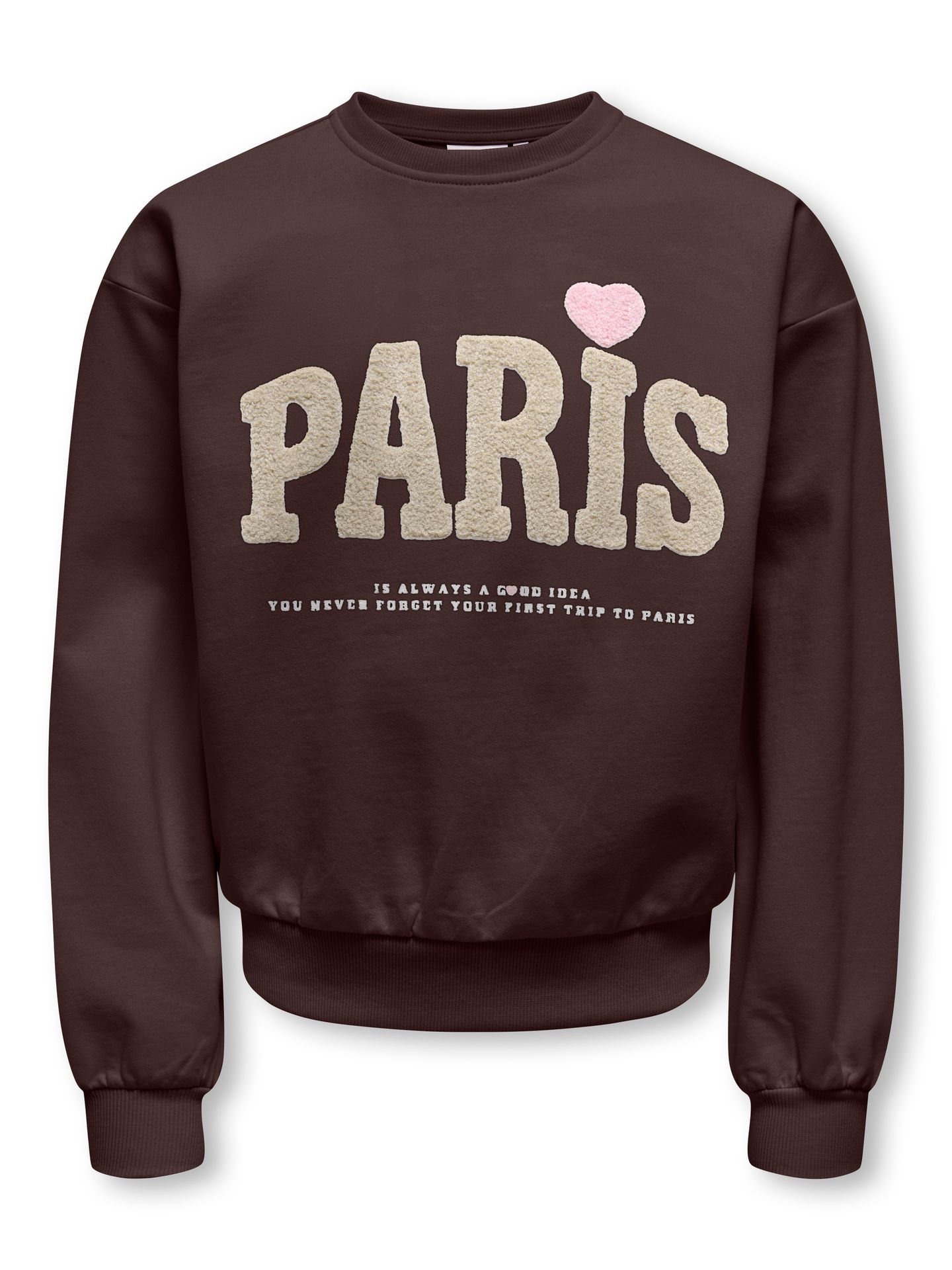 Kids Only KOGNAOMIE LS BOXY O-NECK PRINTED SW Coffee Bean/Paris 2900168182014