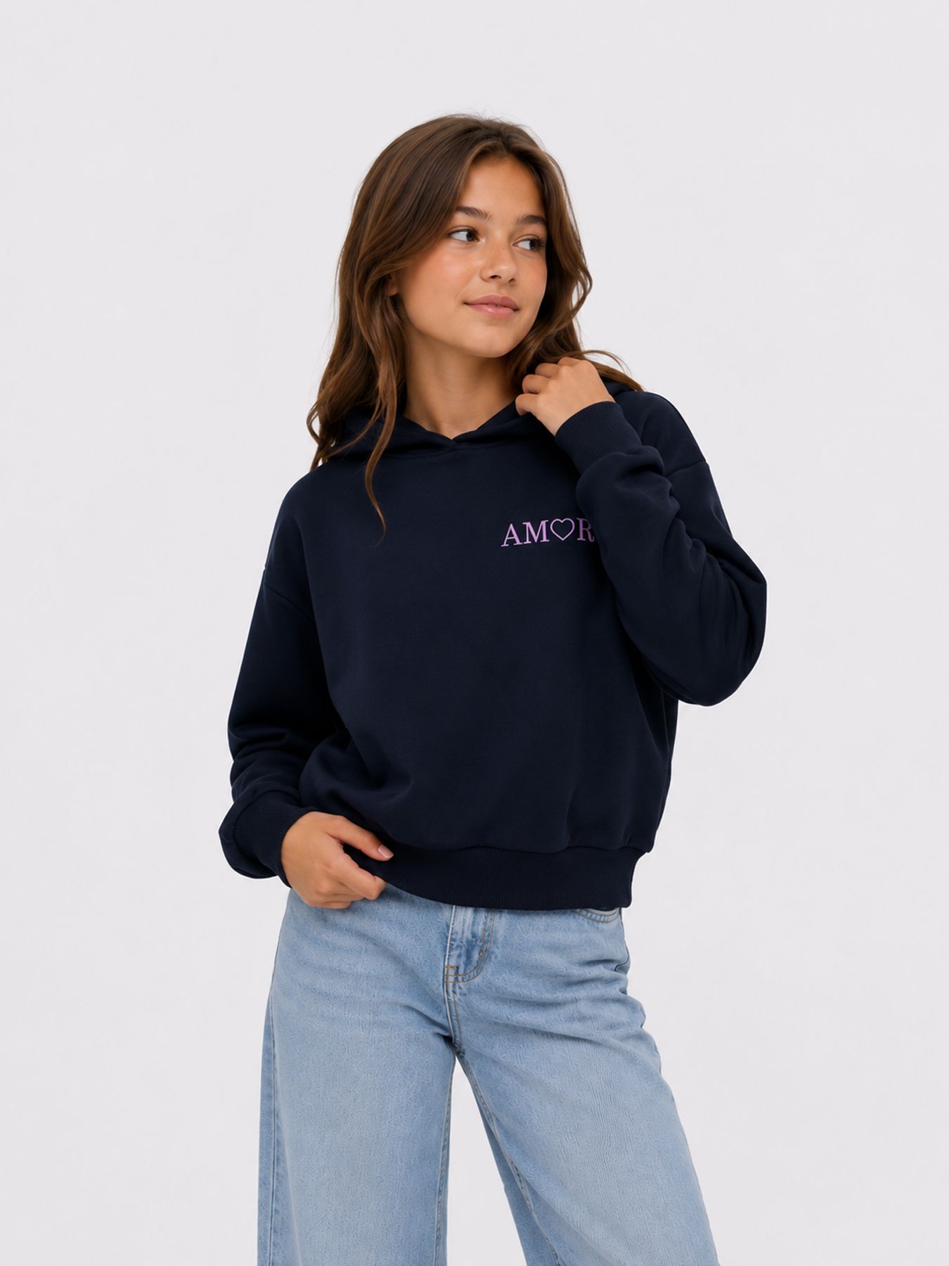 Kids Only KOGSMILE AMOR LIFE L/S HOOD UB OT S Night Sky/MALENE GRAPHIC 00119325-EKA26011400001200