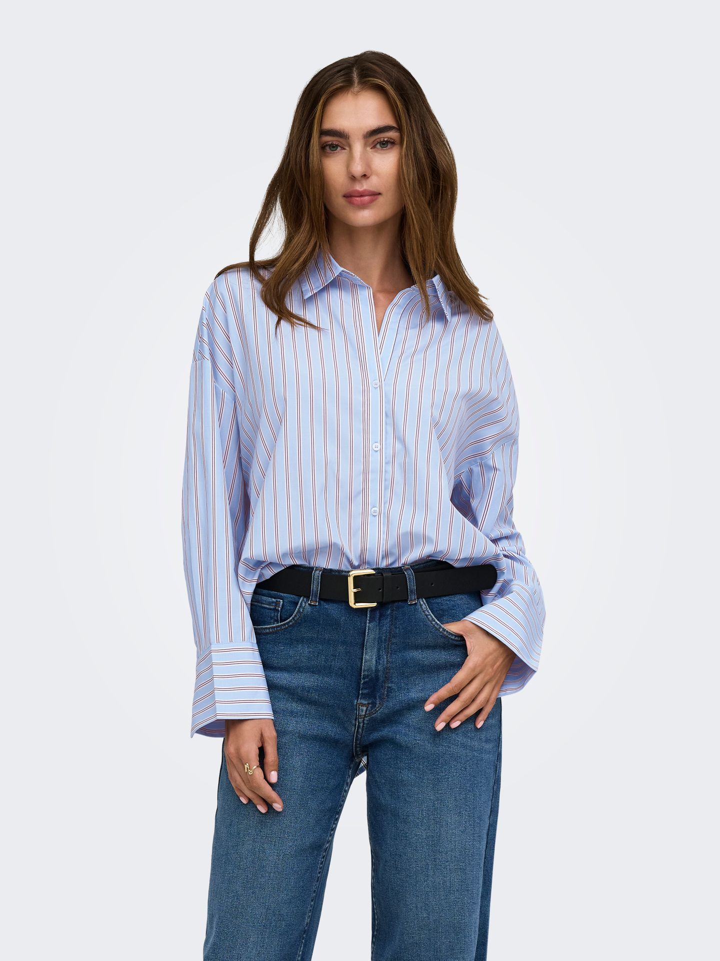 Only ONLOREGON ALVA LS REG SHIRT NOOS WV Dusty Blue/FIG 2900168195021