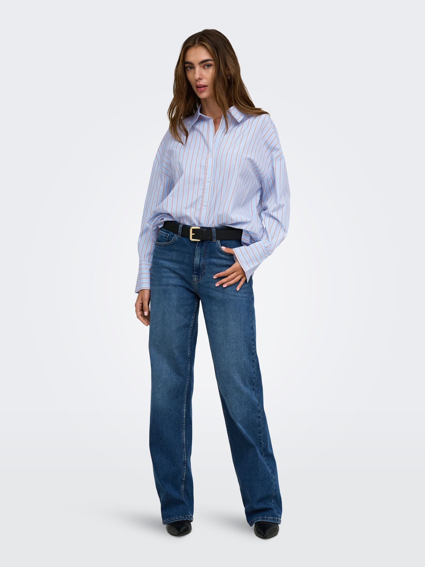 Only ONLOREGON ALVA LS REG SHIRT NOOS WV Dusty Blue/FIG 2900168195021