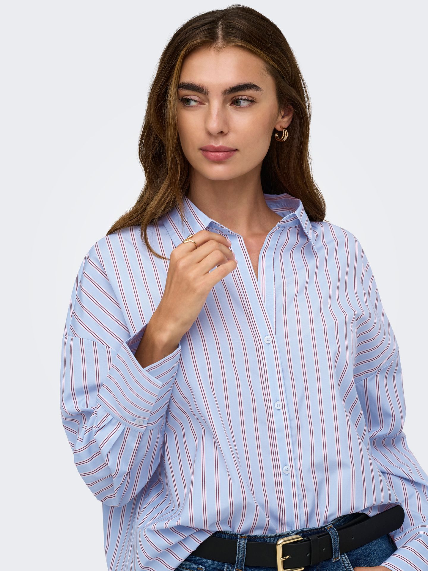 Only ONLOREGON ALVA LS REG SHIRT NOOS WV Dusty Blue/FIG 2900168195021